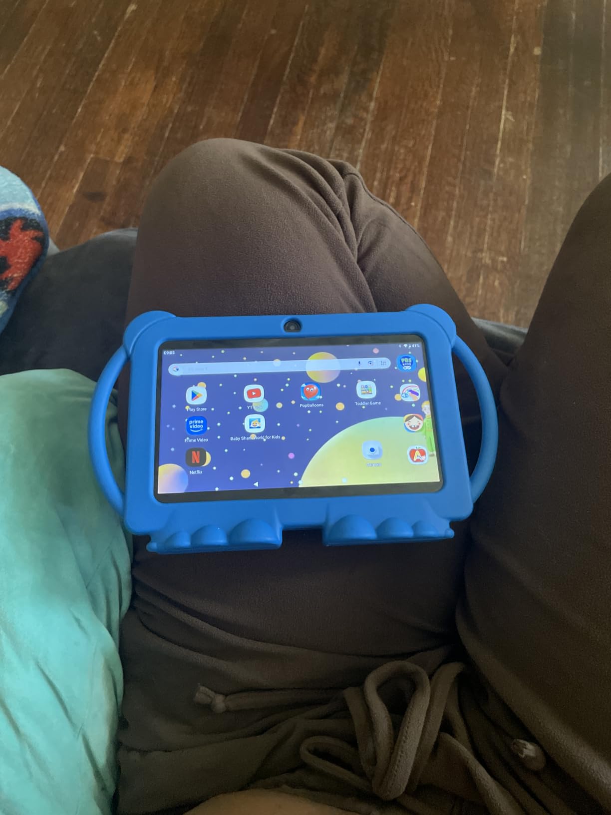 PEICHENG Kids Tablet 7 inch Android 12.0 for Toddler, 4GB RAM 32GB ROM Bluetooth IPS Screen Parental Control Dual Camera Shockproof Case for Educational Games, (Blue) customer photo 2