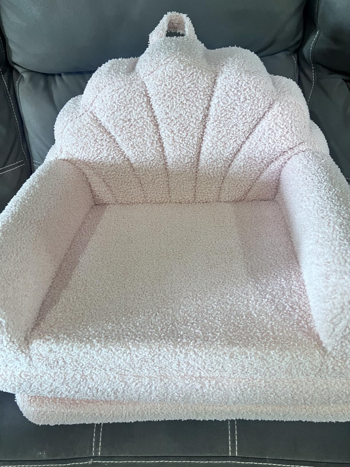 Blissful Diary Foldable Kids Couch, 2-in-1 Kids Sofa Chair, Pink Shell customer photo 2