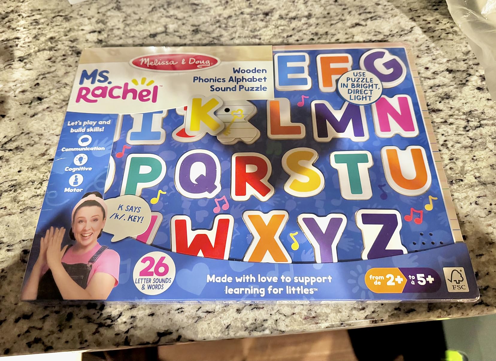 Melissa & Doug Ms. Rachel Wooden Phonics Alphabet Sound Puzzle with Light-Activated Sound Effects, 26-Piece Toddler Toys for Boys and Girls Ages 2+ Years - FSC Certified customer photo 2