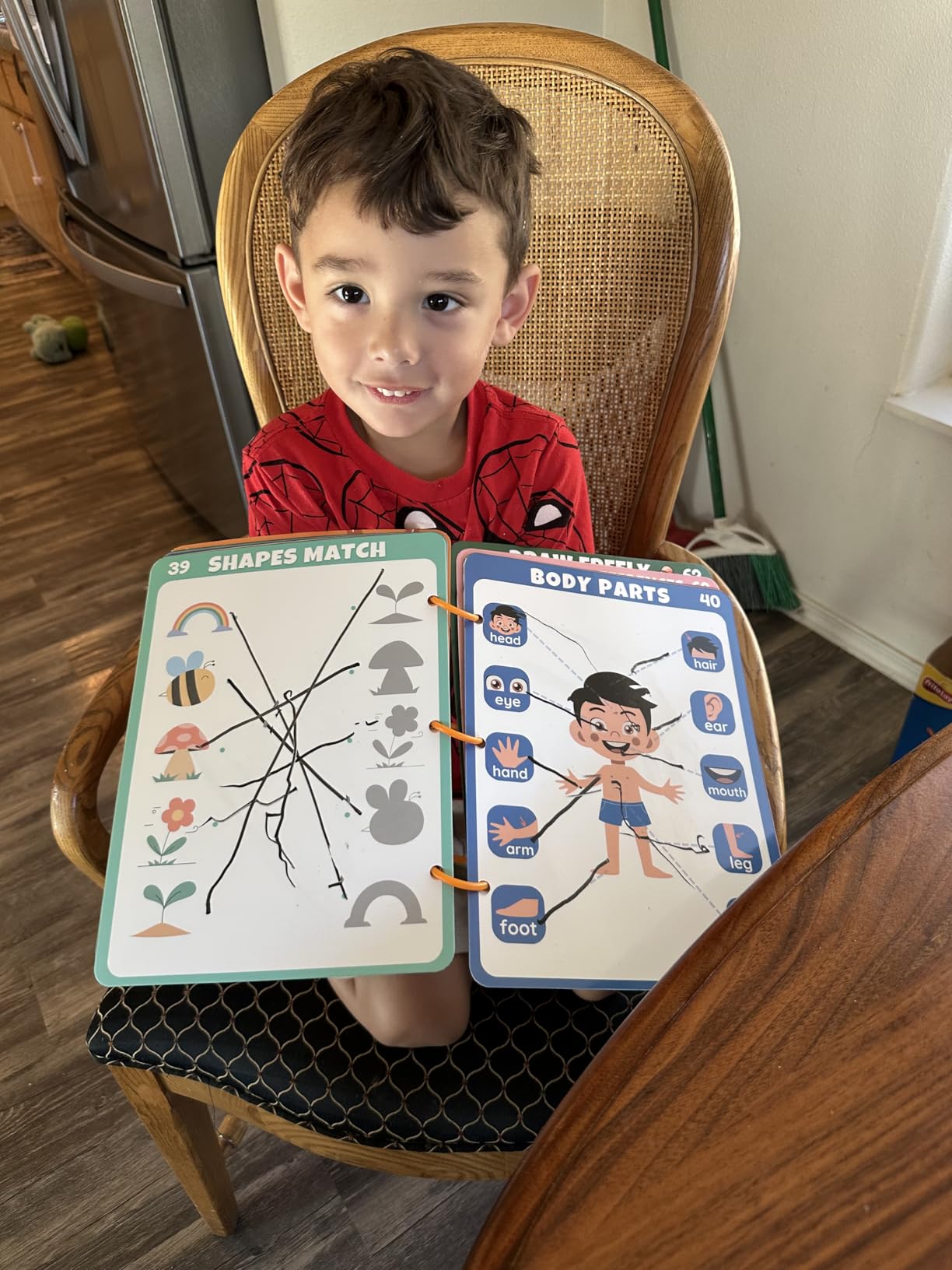 Preschool Learning Activities Educational Workbook, 62 Reusable Pages Pre Kindergarten Workbooks, Number Letter Tracing Books for Kids, Autism Learning Materials, ABC Busy Book for Kids Ages 3-7 customer photo 2