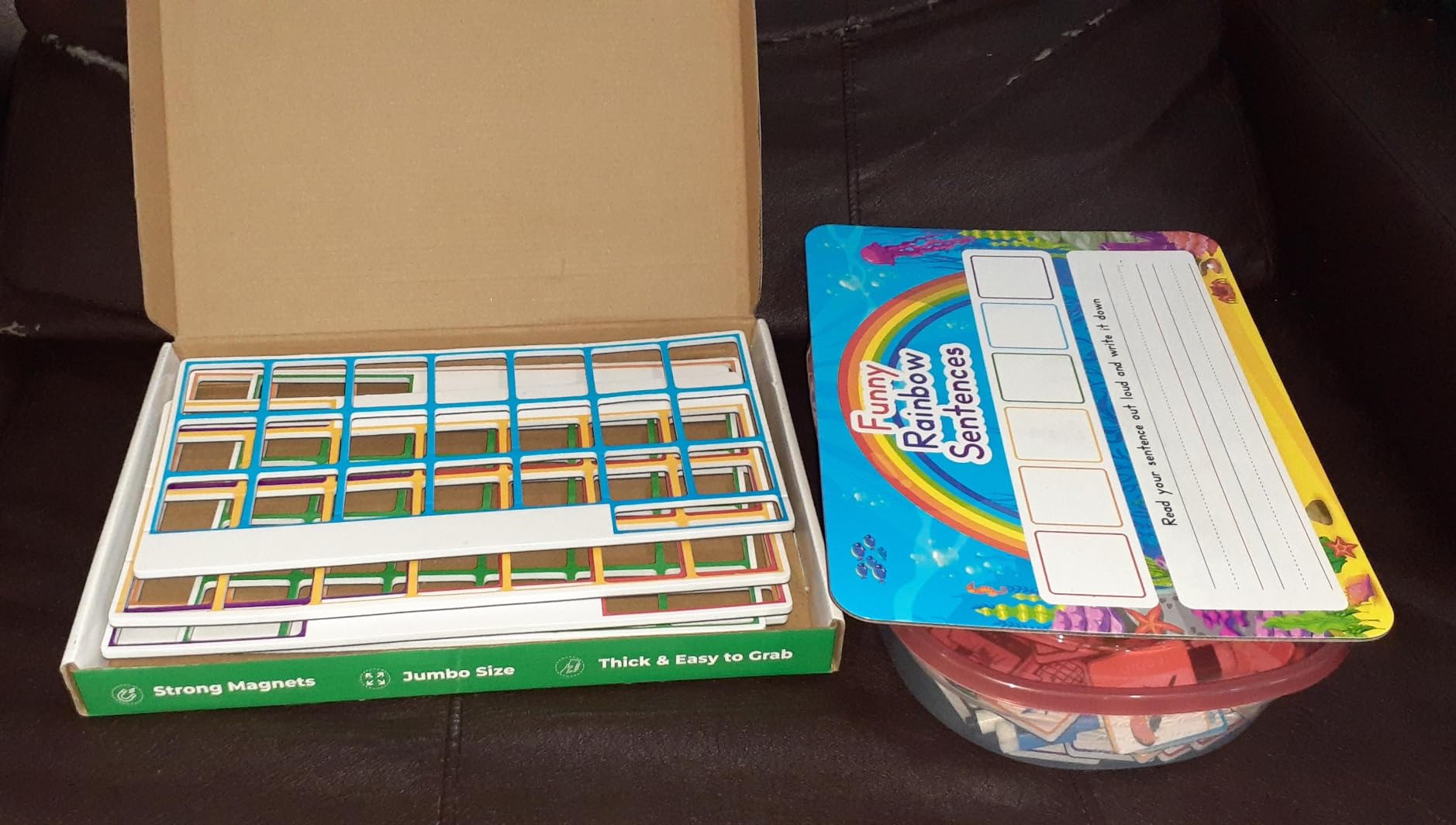104 PCS Sentence Building for Kids Simply Magic - Sentence Building Magnets | Learn to Read with Sentence Building & Sight Word Magnets Games, Kids Vocabulary Builder, Speech Speak Spell Games for Kids customer photo 1