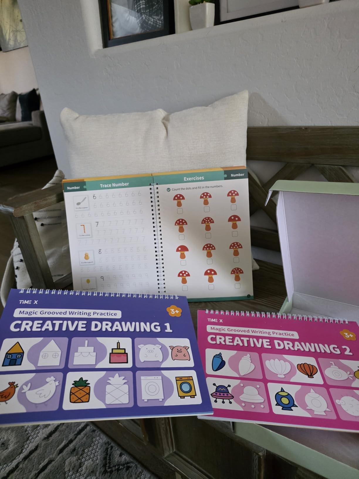 Magic Grooved Writing Practice Books, Reusable 3D Groove Handwriting Practice Workbooks for Kids Ages 3-8, Large Preschool Writing Books with Disappearing Ink for Kids 5-7 (Practice 6-Books) customer photo 1