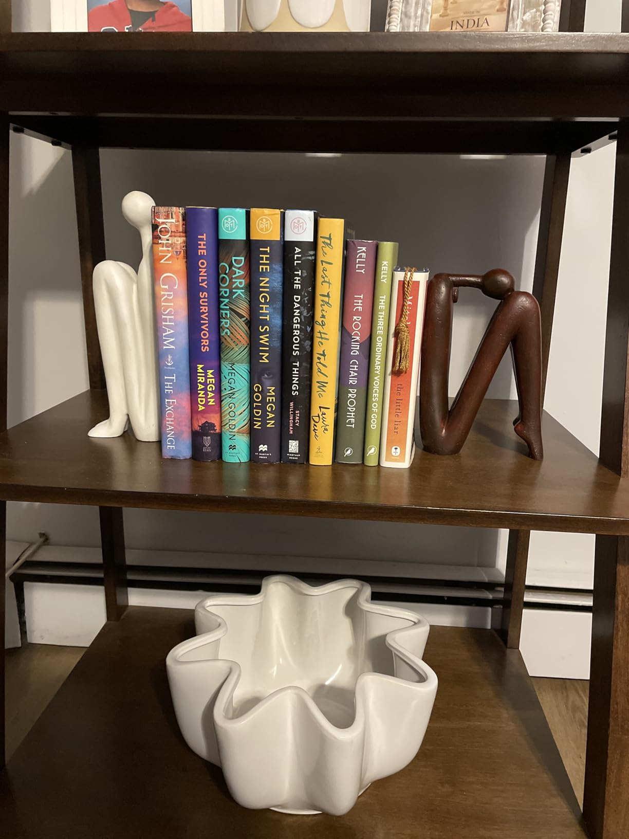 BANOMII Heavy Duty Book Ends for Shelves, Thinker Decorative Bookends for Heavy Books, Unique Book Stoppers to Hold Book, Bookshelf Accessories, Modern Home Office Decor Aesthetic Black & White customer photo 2