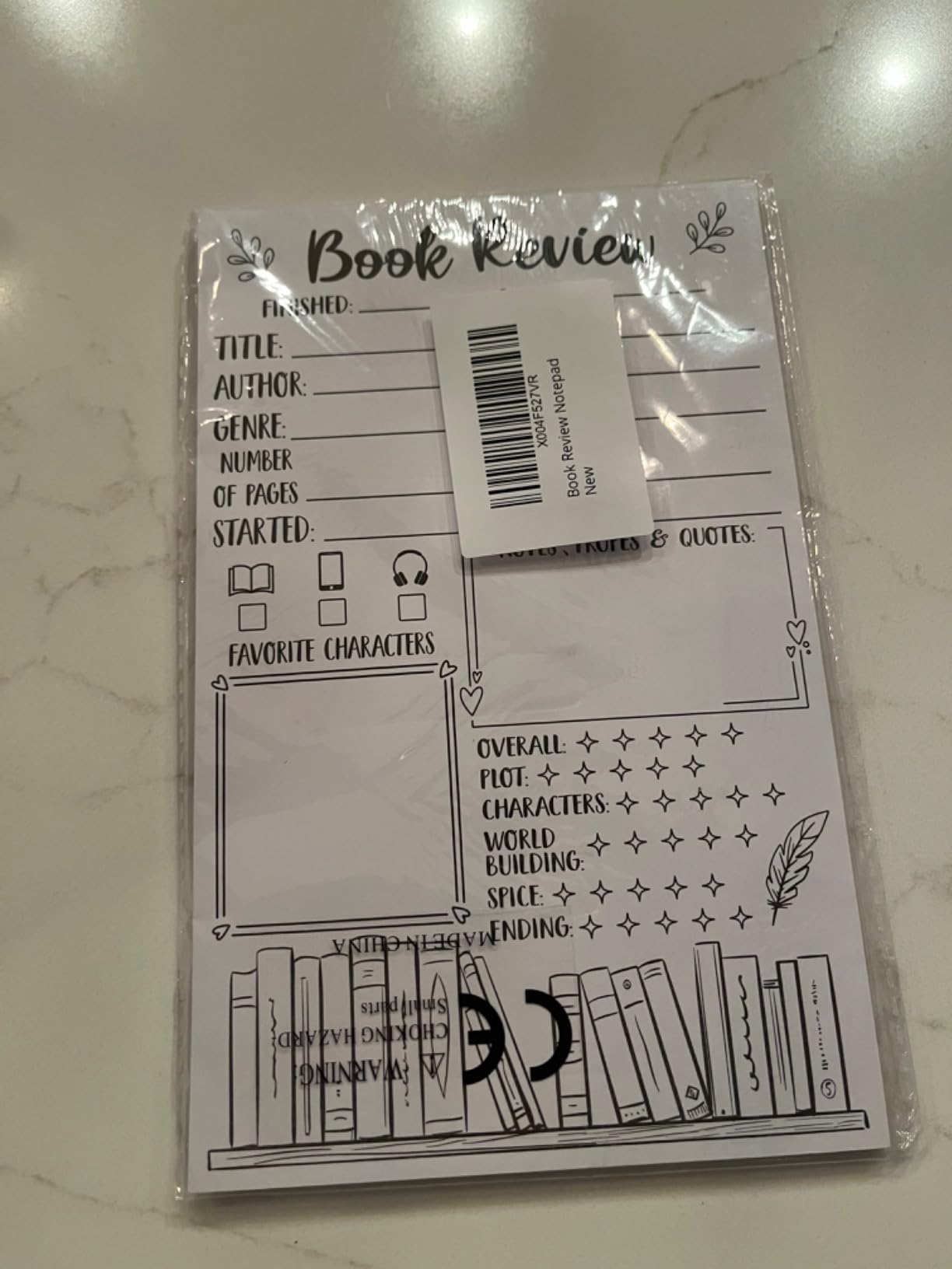 L1rabe Book Review Notepad - 50 Sheets Review Tracker Journal Notepad, Reading Log Planner for Book Lovers, Student Reward customer photo 2