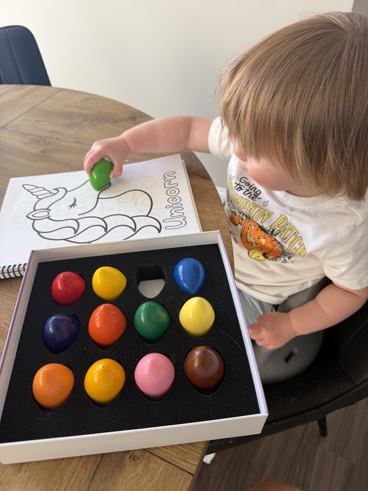 Egg Crayons for Toddler 1-3, Non Toxic Jumbo Crayons, 6 Colors | Palm-Grasp Baby Crayons, Washable Toddler Crayons for Kids, Fat Brain Toys for Art Supplies & Perfect Gifts for Boys & Girls customer photo 1