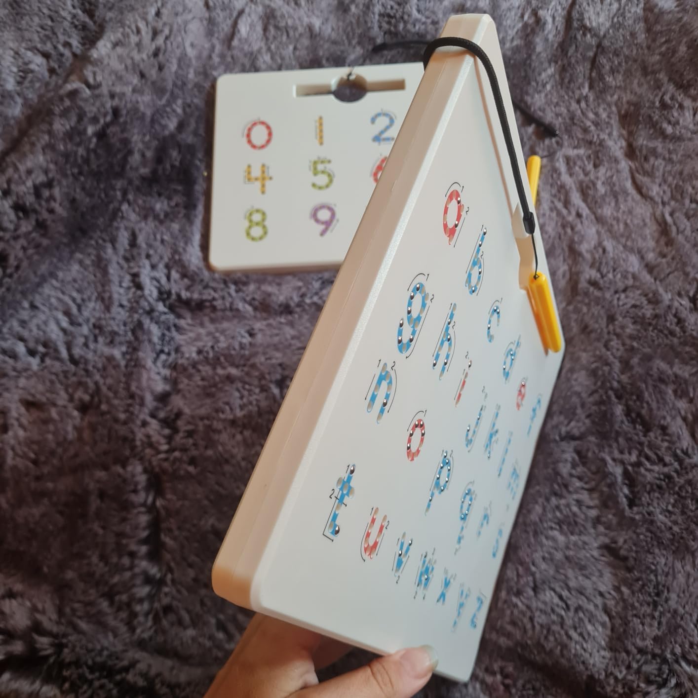 GAMENOTE Magnetic Letter Number Board Double Sided, ABC 123 Tracing Set | 2 in 1 alphabet numbers tracing board, uppercase lowercase ABC 123, math learning, educational toy for toddlers kids customer photo 1