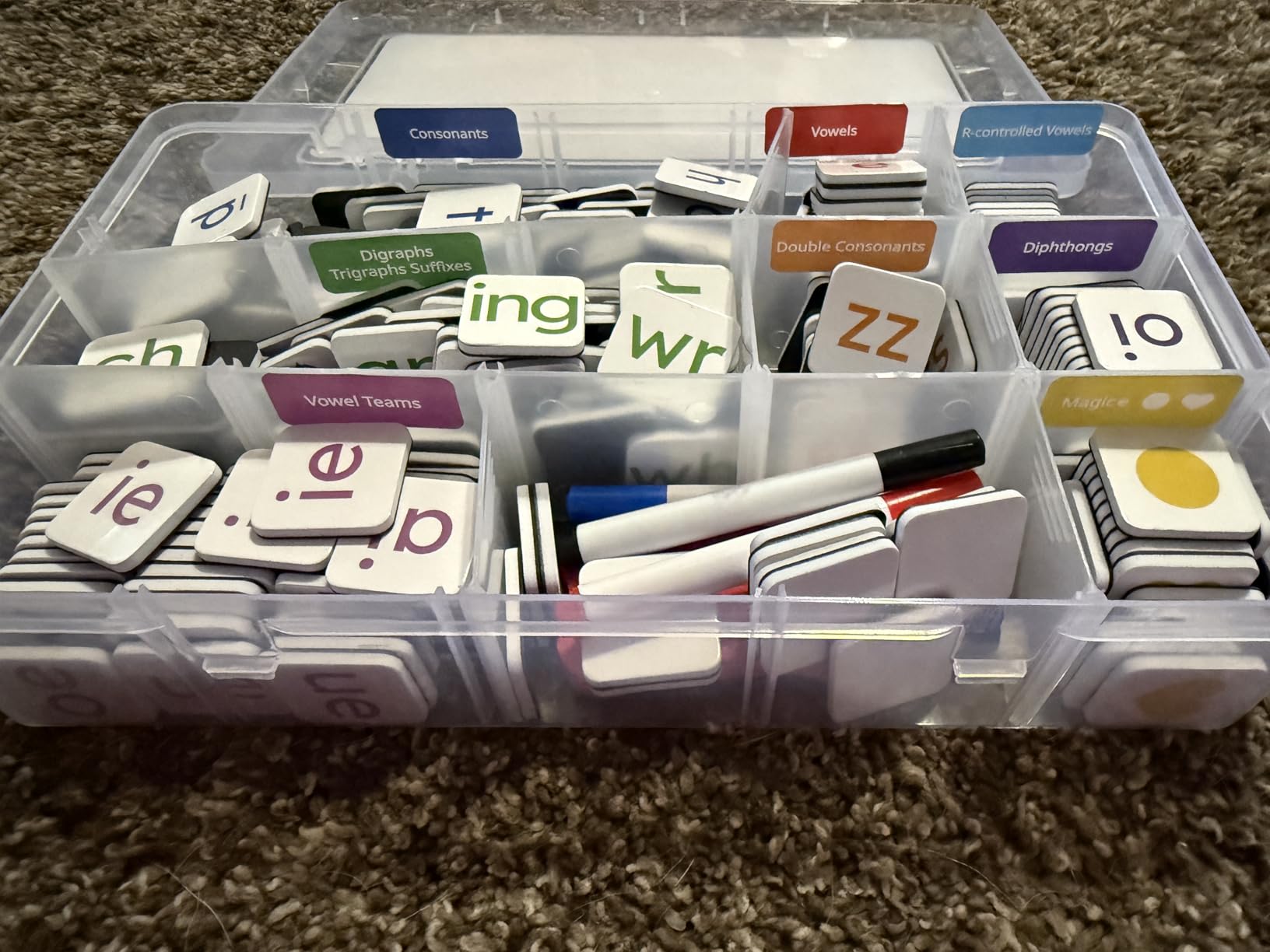 JoyCat 265 Phonics Magnetic Letter Tiles, ABC Word Building Kit with Folder customer photo 1