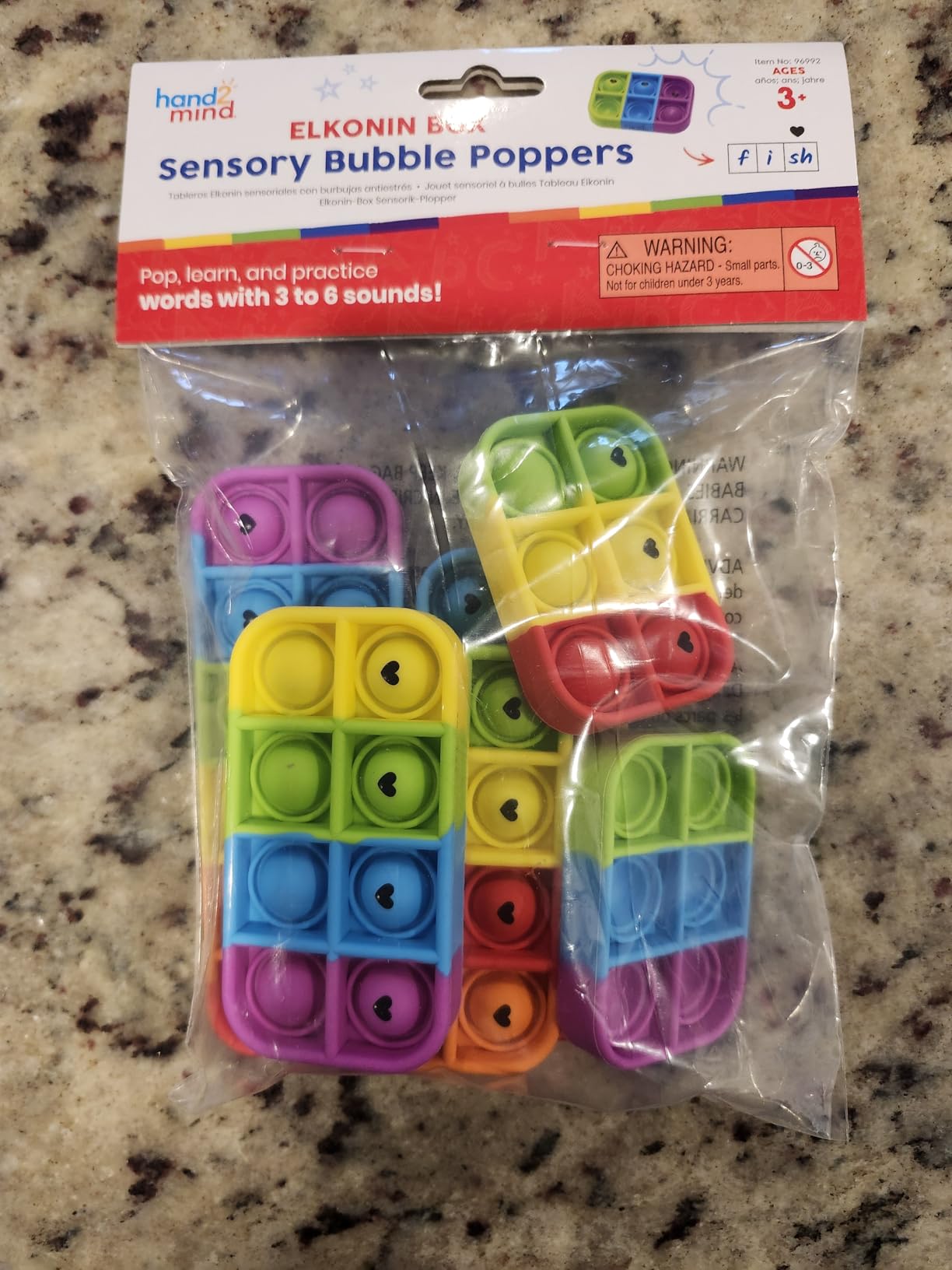 hand2mind Elkonin Box Sensory Bubble Poppers, Phonemic Awareness, Ages 3+ | Phonics Manipulatives, Science of Reading Classroom Materials, Speech Therapy Toys, Motor Tools customer photo 2