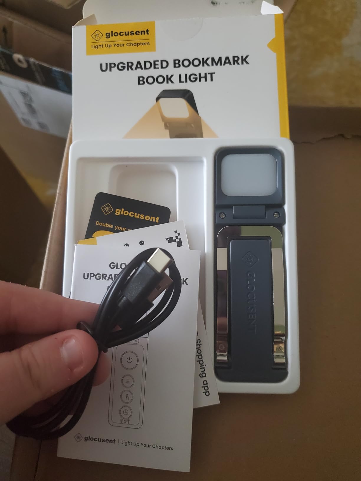 Glocusent 14 LED Book Light for Reading in Bed, USB-C Rechargeable | Eye-Caring Clip On Book Light, 3 Colors & 5 Brightness, USB-C Charging, Bed Reading, Auto-Off Timer, Travel Lock, Book Lovers customer photo 1