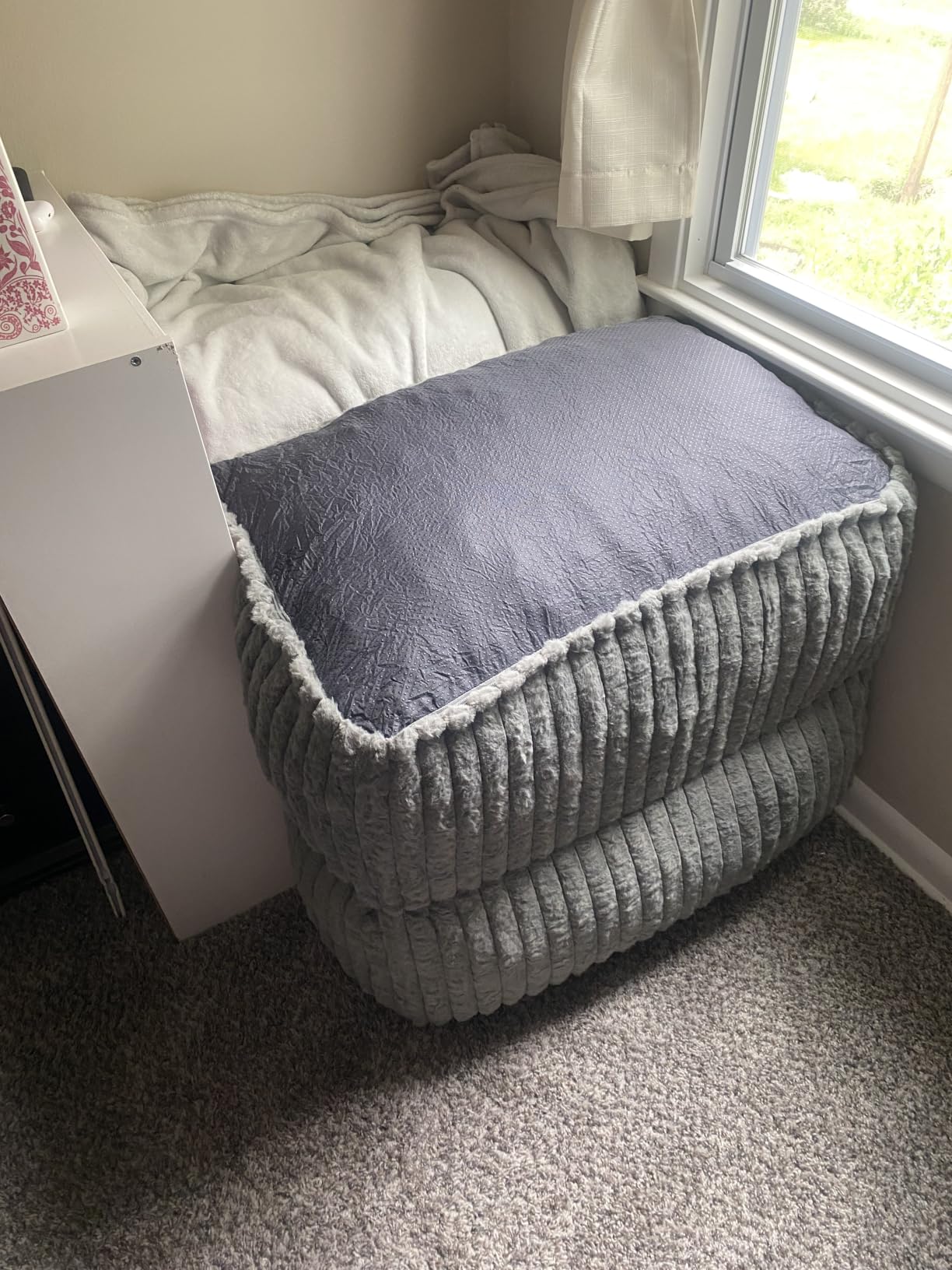 Hobestluk Adults Bean Bag Chair Faux Fur BeanBag Couch for Living Room | Green Chenille, Ergonomic Design, Memory Foam, UltraSoft, Anti-slip Bottom, No Assembly Required, Decorative Style for Living Room customer photo 1