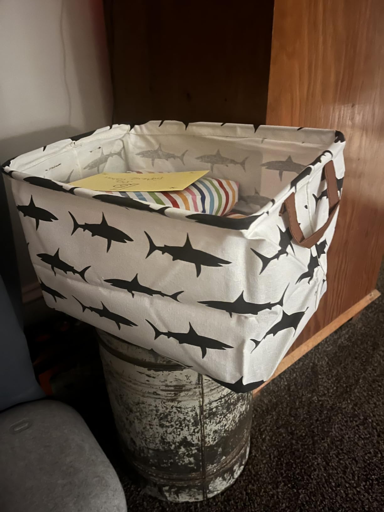 Sanjiaofeng Rectangular Kids Basket Book Storage Bins, Boys and Girls Storage Basket with Handles. Clothes, Toys, Books, Kid's Gifts Bins (Book) customer photo 1