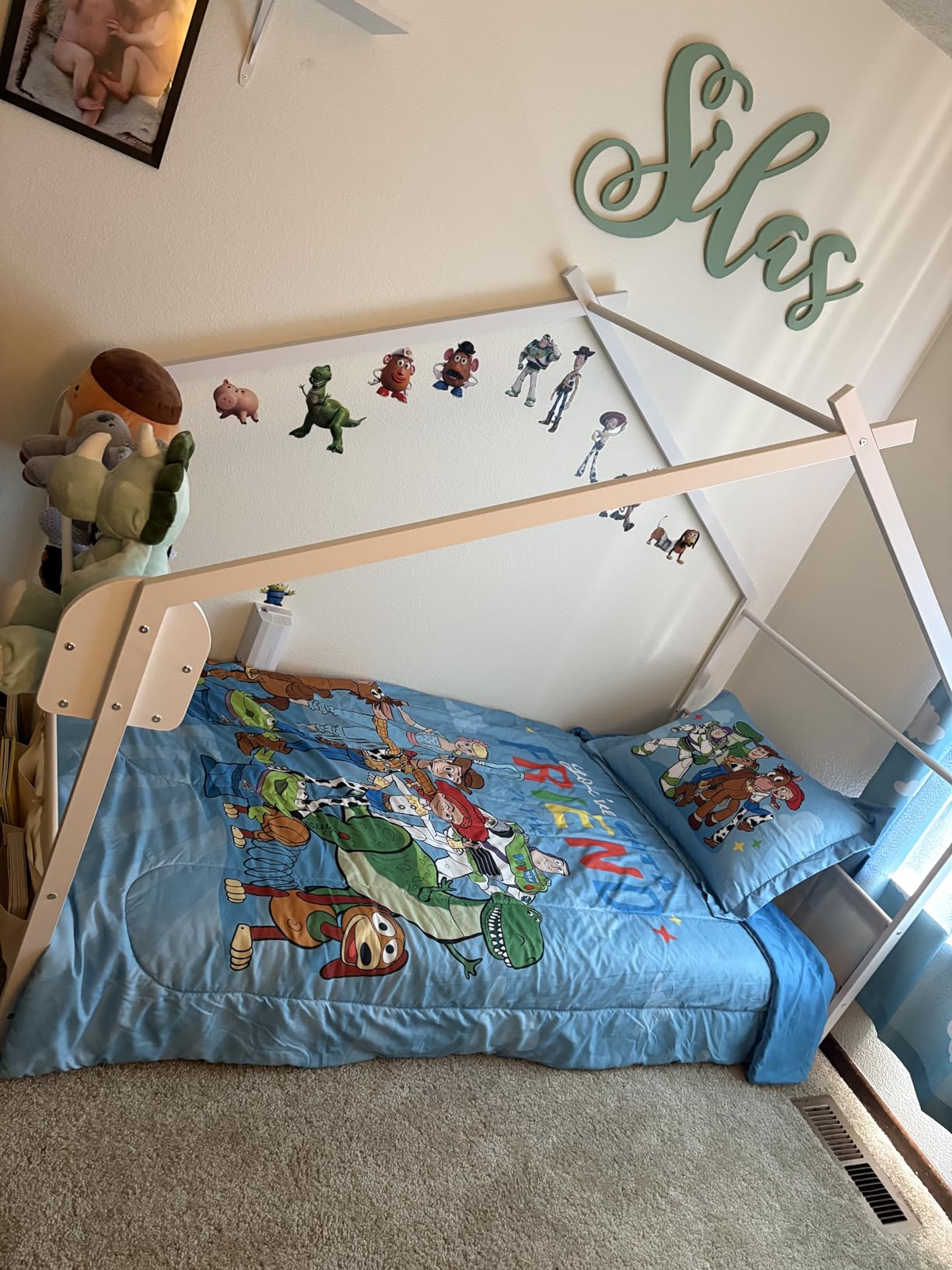 Timy House Shape Twin Size Montessori House Bed Metal Floor Bed with Caddy customer photo 2