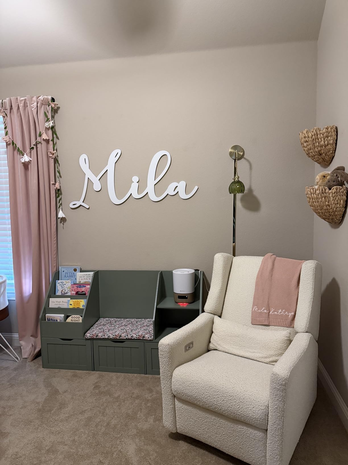 FOTOSOK Kids Bookshelf with Reading Nook, Toy Storage with Seat Cushion | 55.1'' Toy Storage Organizer with 3 Movable Drawers, Kids Reading Nook with Bench for Playroom, Bedroom, Green customer photo 2