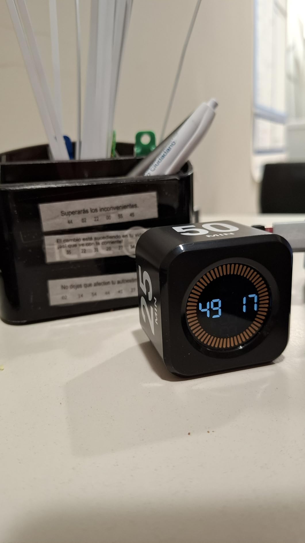 KADAMS Pomodoro Cube Timer Productivity Visual Timer - 5/10/25/50 Min Rotating Countdown (1, Green) customer photo 2