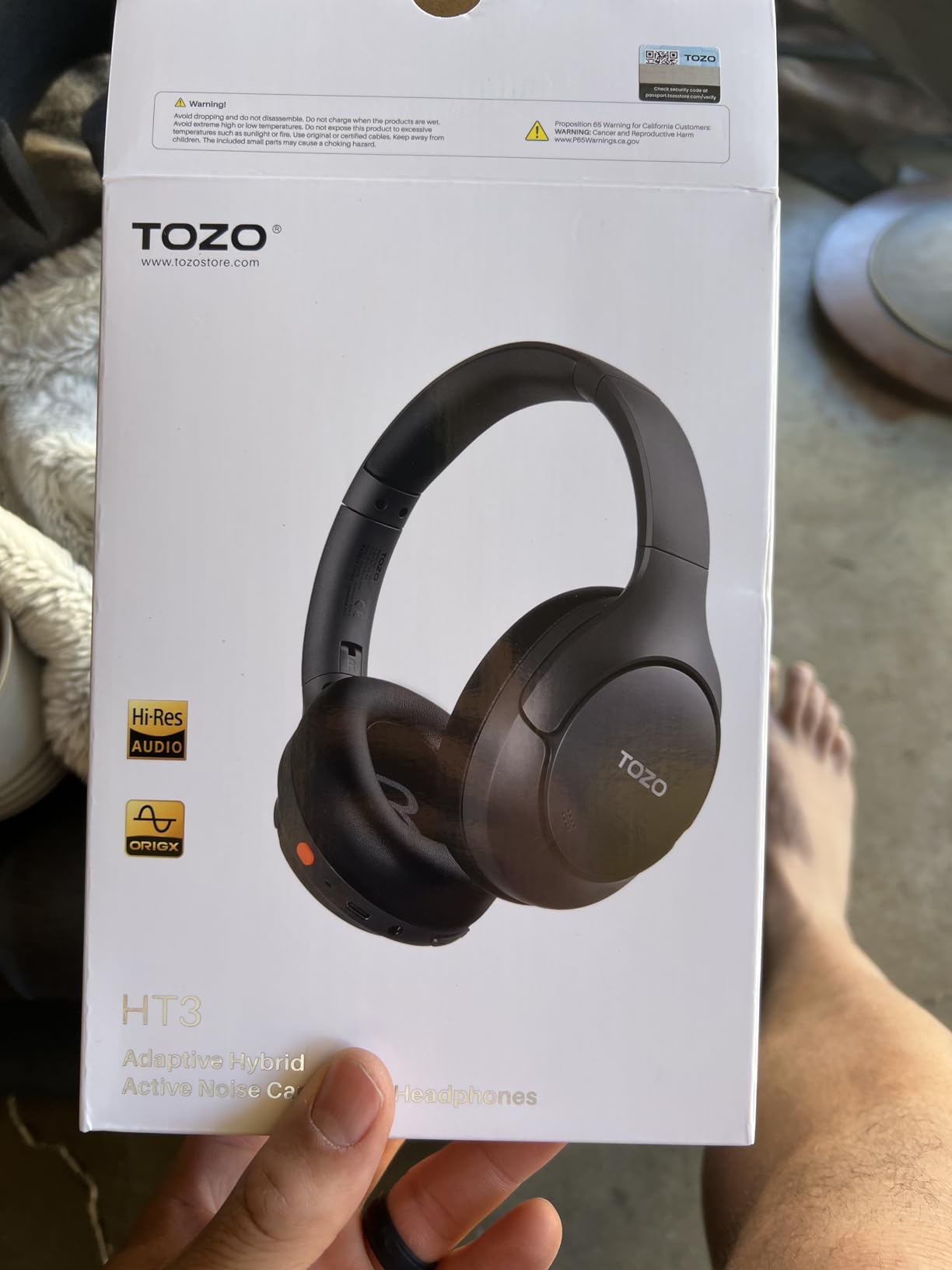 TOZO HT3 Hybrid Noise Cancelling Wireless Headphones, 90H Over Ear Headset customer photo 2