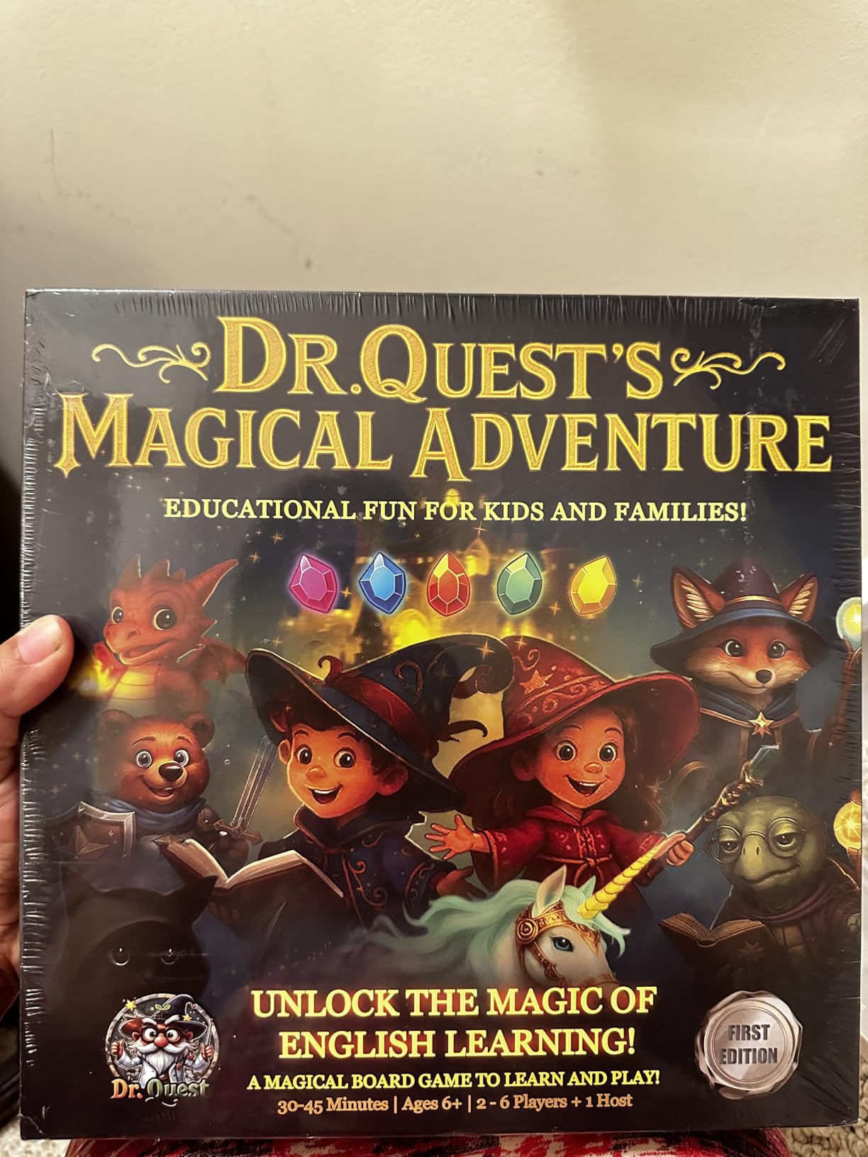 Dr. Quest's Magical Adventure-Educational Board Game for Kids Ages 6-9 - Spelling & Grammar Learning Game for Early Elementary | 180 Questions | Screen-Free Homeschool & Family Game | 2-6 Players customer photo 1