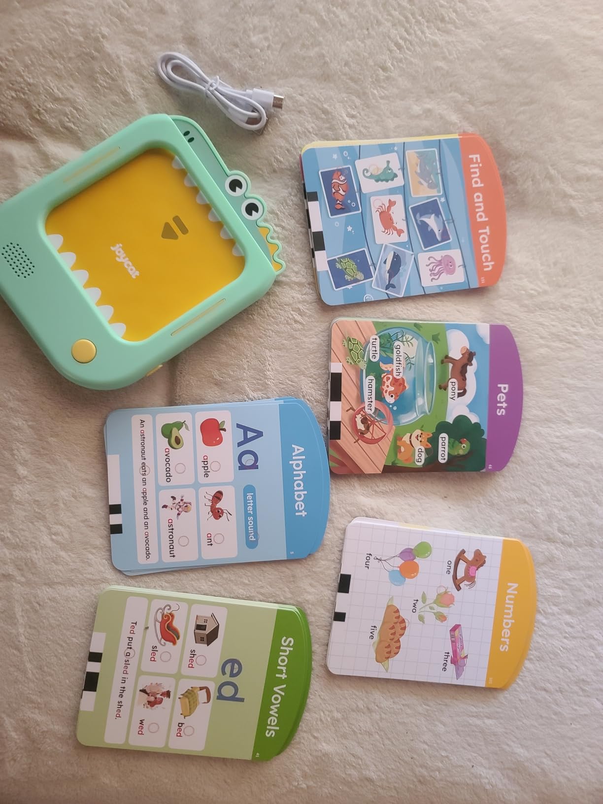 JoyCat Kids Learning Tablet, Learn to Read 156 Pages Talking Flash Cards | 600+ Words, 40+ Themes, 100+ Interactive Games, Screen-Free Phonics Toddler Learning Toys Gifts for 2-6 Year Old customer photo 1