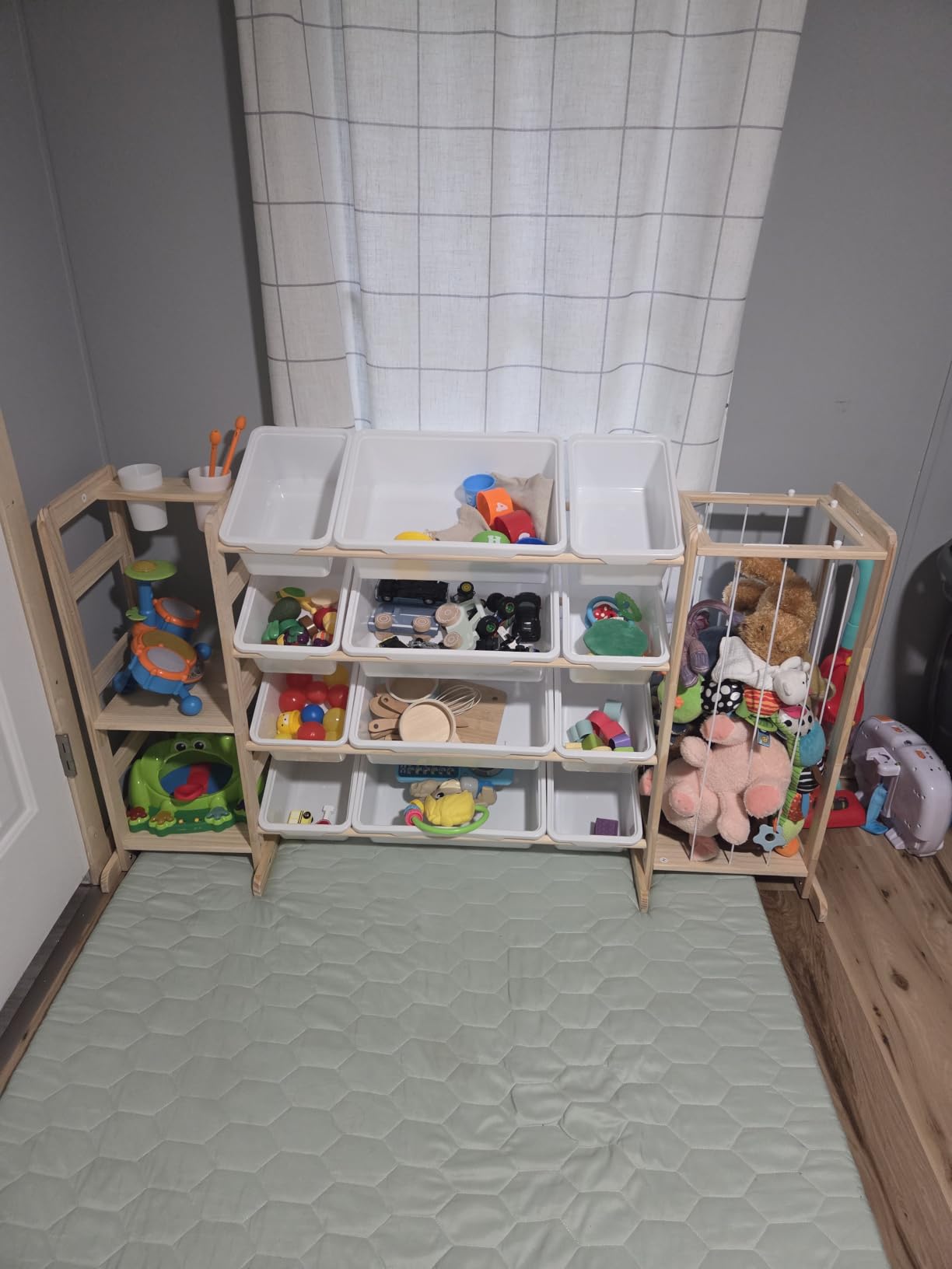 Toy Storage Organizer with Bookshelf and Stuffed Animal Storage - Kids Playroom Organization with Shelves and 12 Toy Bins - Toddler Living Room Toy Box for Lego - Nursery Bedroom Decor Essential customer photo 1