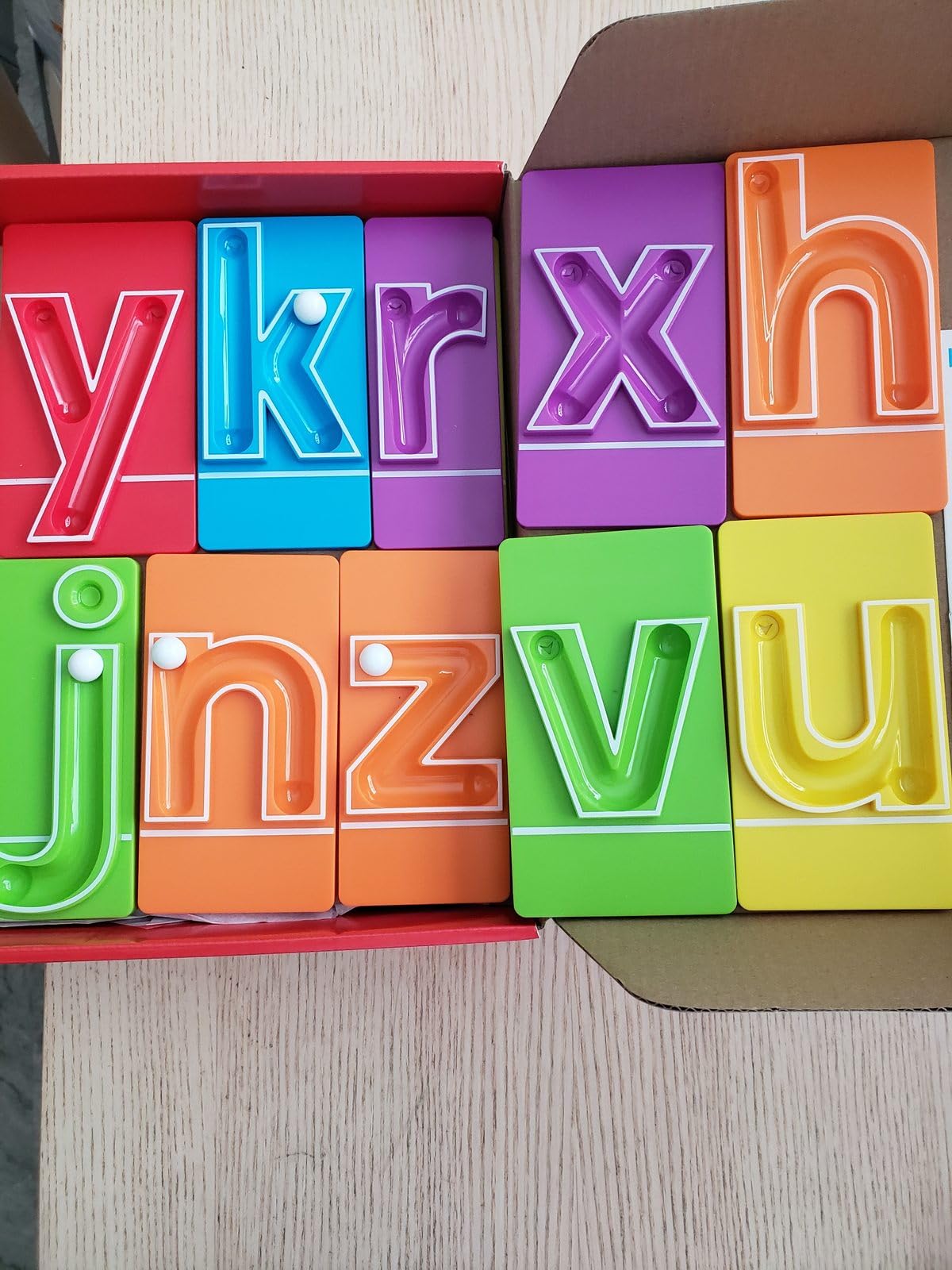 hand2mind MarbleTracers - Lowercase Letters, 24 Letter Tracing Trays, 10 Marbles, Preschool Learning Activities, Fine Motor Skills Toys, Kindergarten Centers for Classroom, Handwriting Practice customer photo 1
