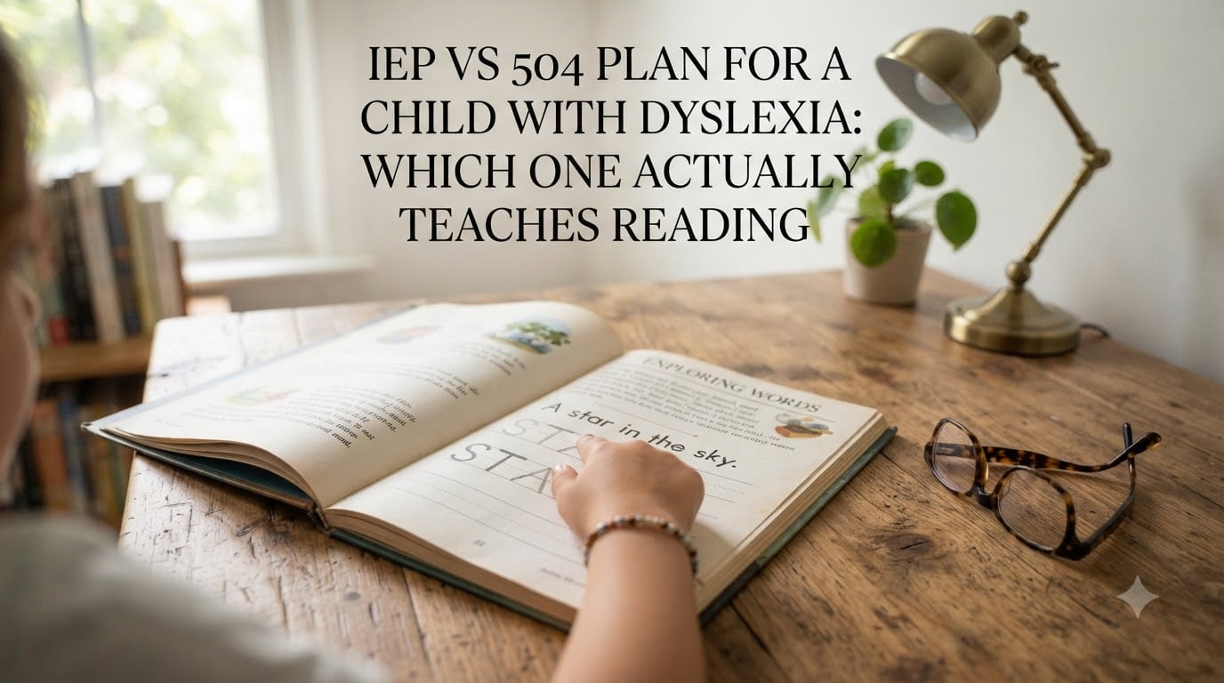 IEP vs 504 plan for a child with dyslexia: which one actually teaches reading