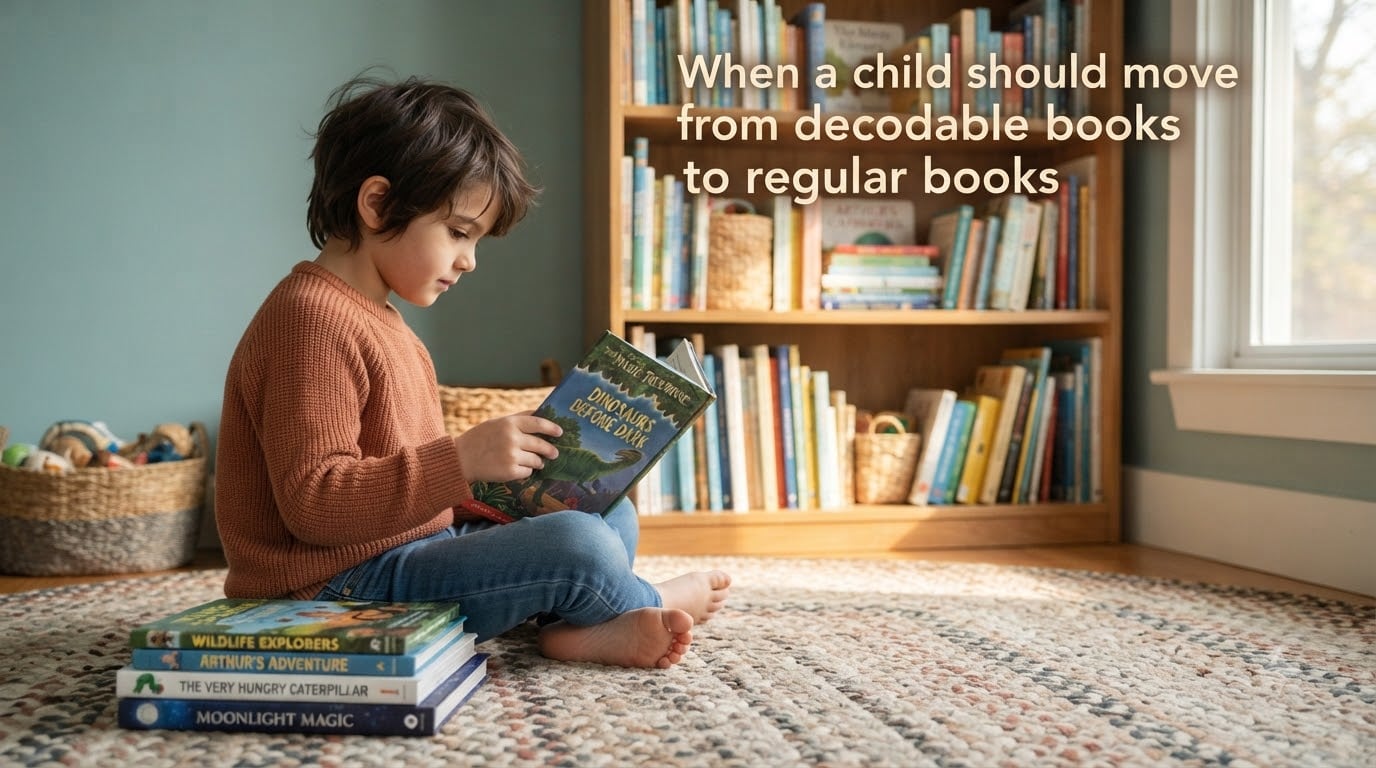 When a child should move from decodable books to regular books