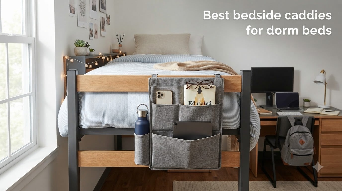 Best bedside caddies for dorm beds