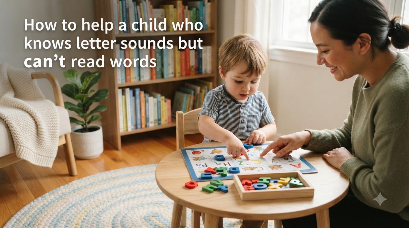 How to help a child who knows letter sounds but can't read words