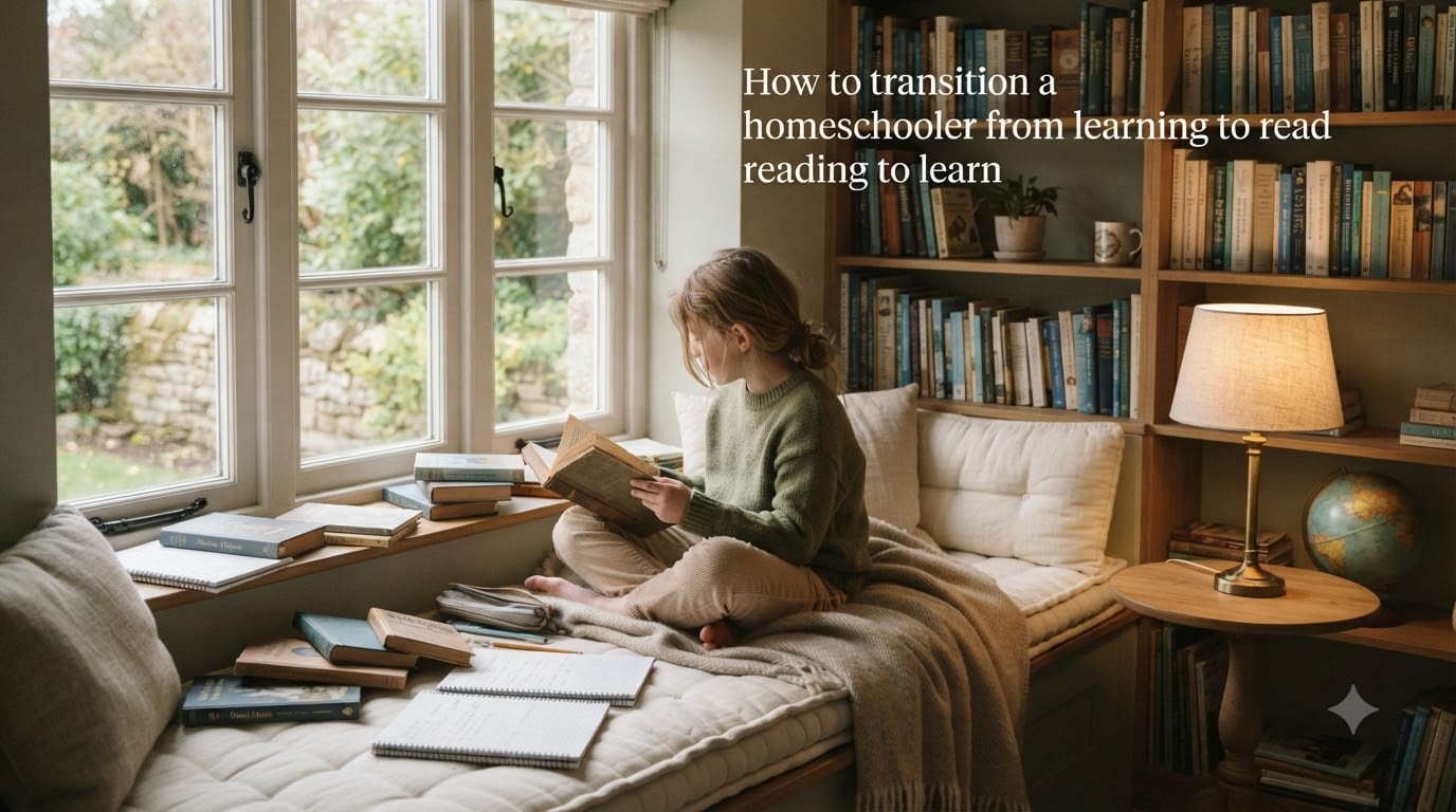 How to transition a homeschooler from learning to read to reading to learn