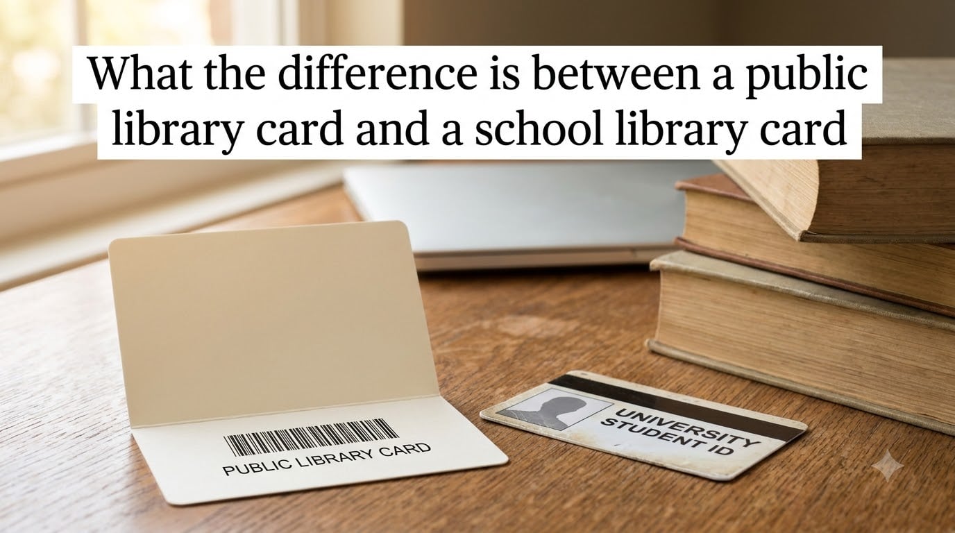 What the difference is between a public library card and a school library card
