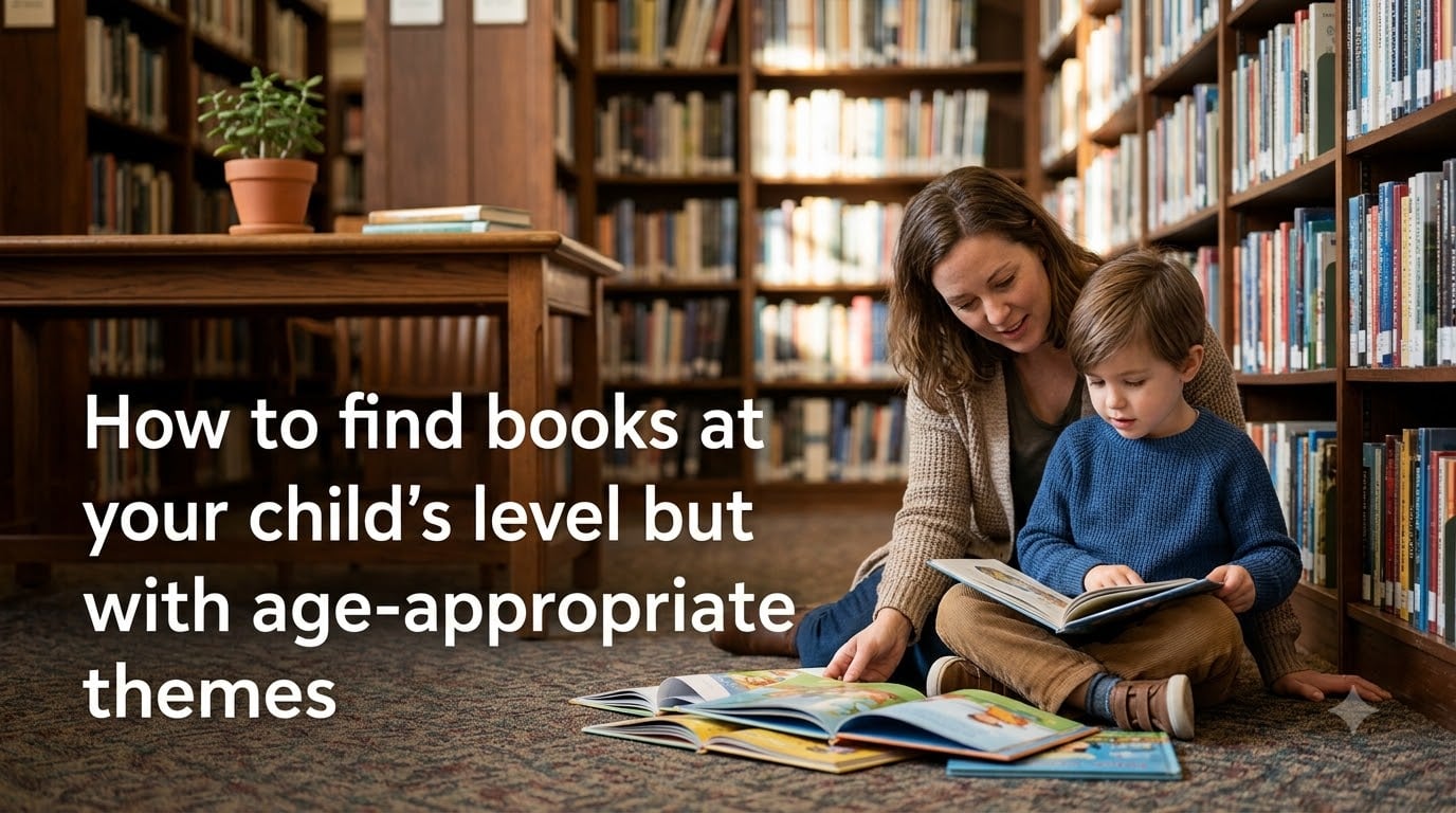 How to find books at your child's level but with age-appropriate themes