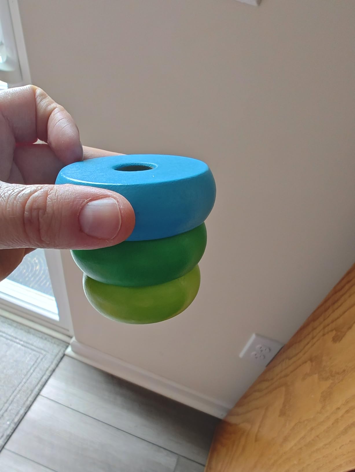Melissa & Doug Rainbow Stacker Wooden Ring Educational Toy - Wooden Stacking Rings, Stacker Toys for Toddlers Ages 2+ customer photo 1