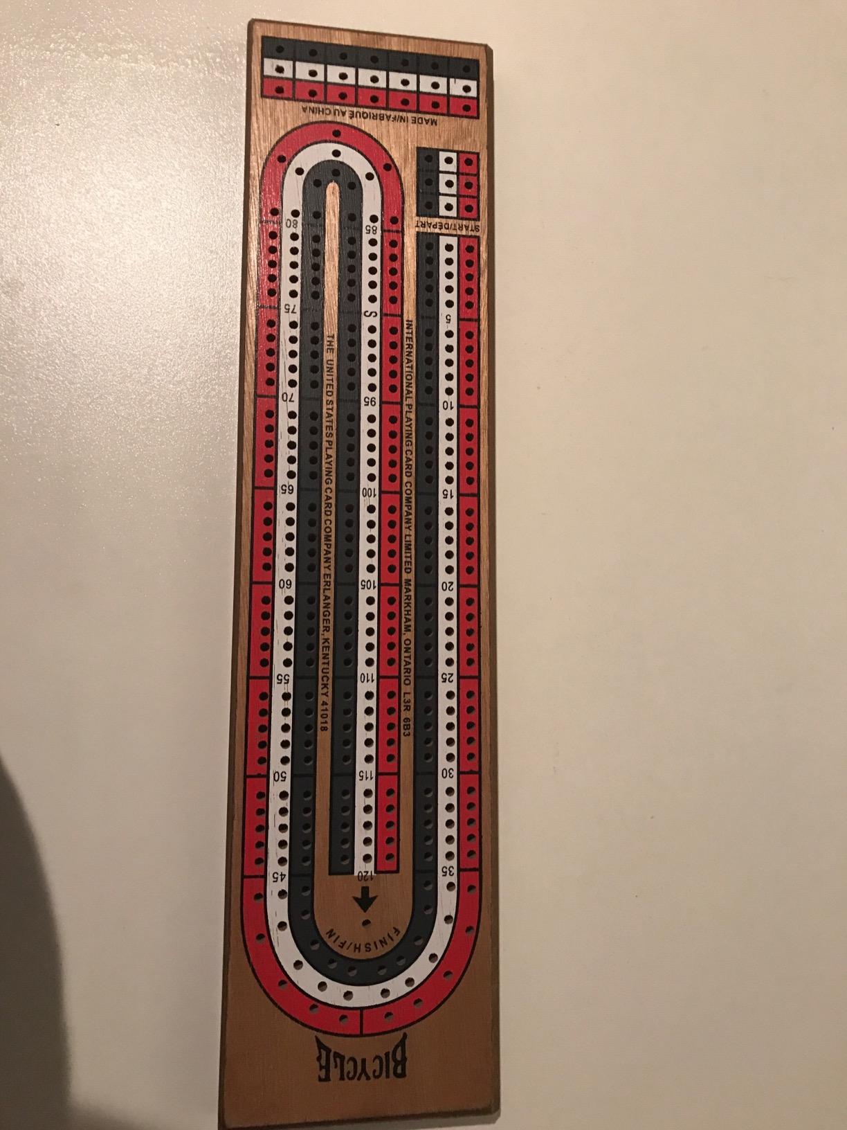 Bicycle 3-Track Color Coded Wooden Cribbage Board Games customer photo 2