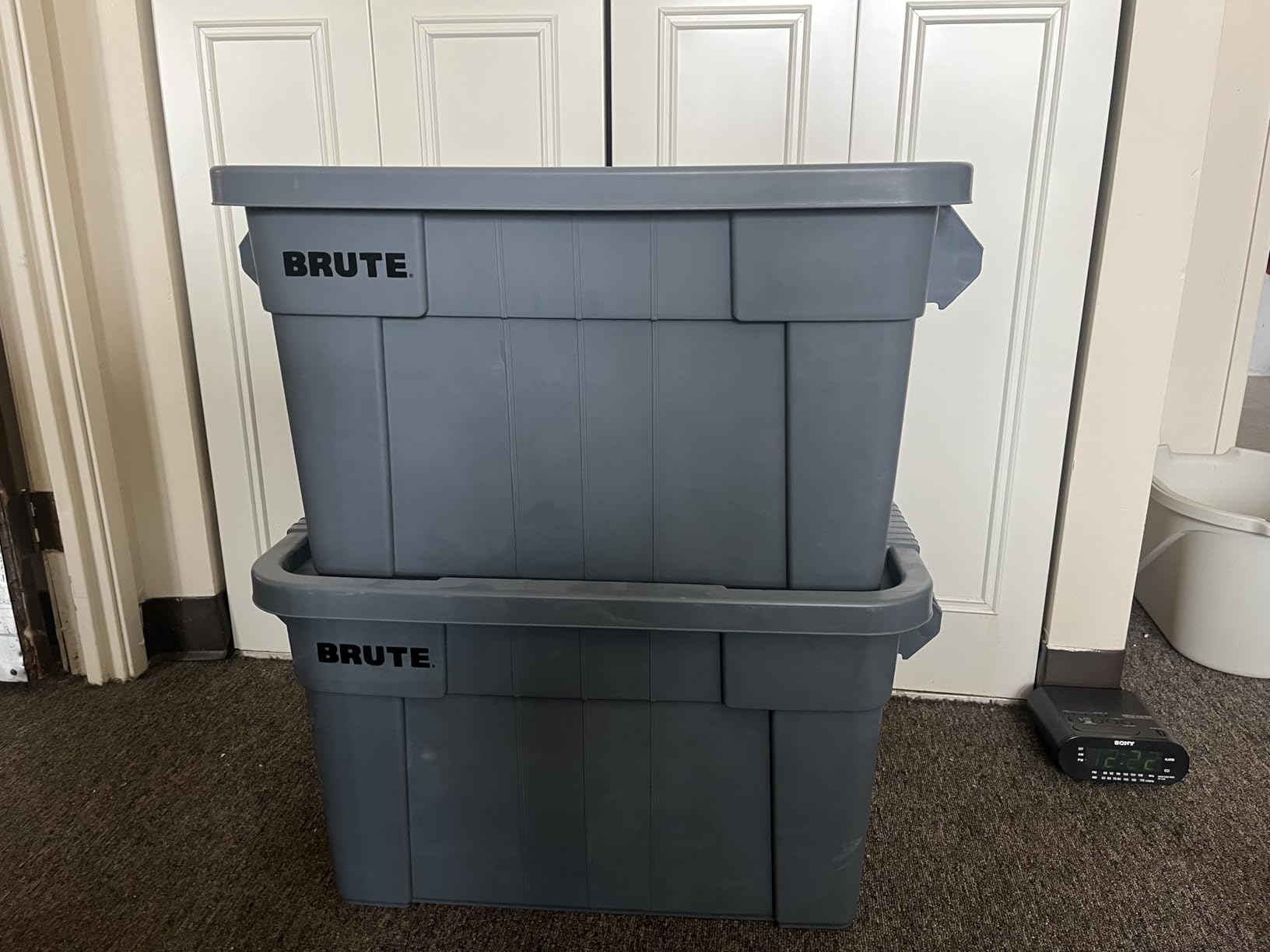 Rubbermaid Commercial Products BRUTE Tote with Lid, Gray, 20-Gallon customer photo 1