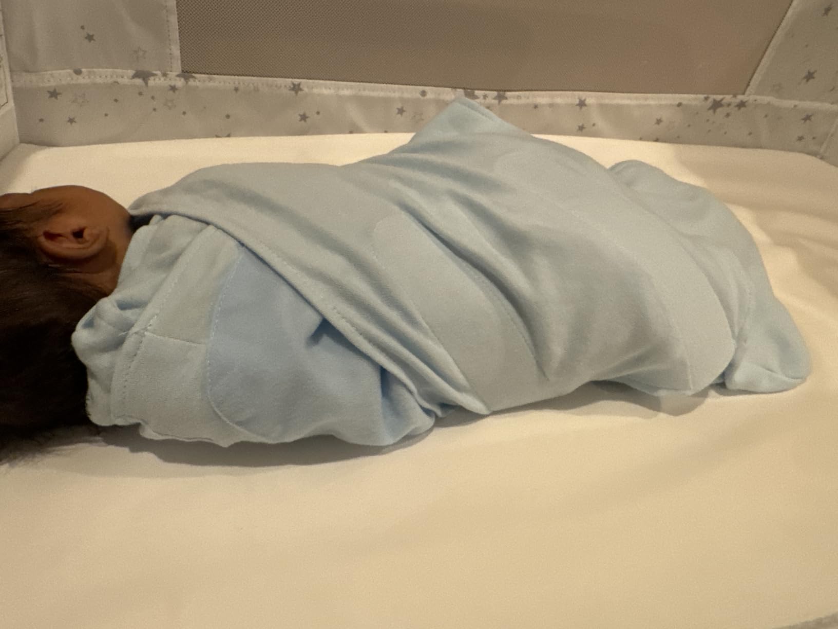 HALO 100% Cotton Sleepsack Swaddle, 3-Way Adjustable Wearable Blanket, TOG 1.5, Baby Blue, Newborn, 0-3 Months customer photo 2