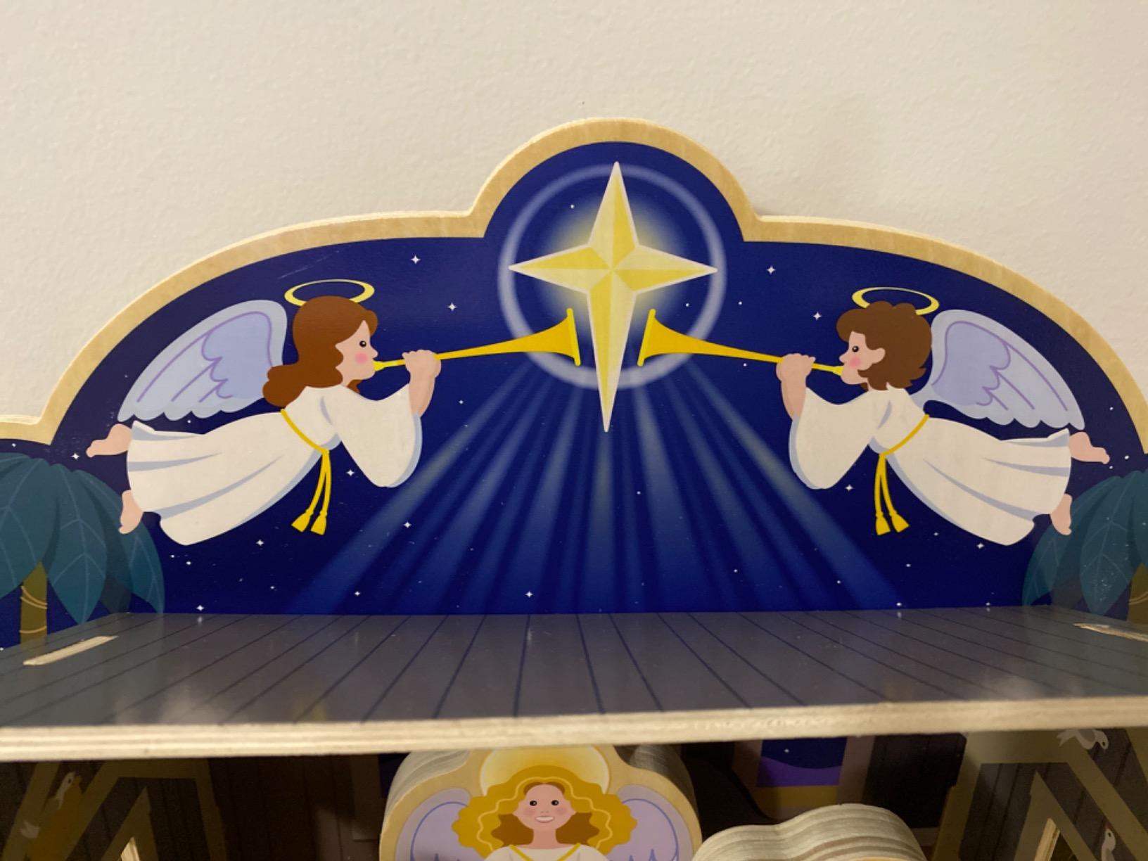 Melissa & Doug Classic Wooden Christmas Nativity Set with 4-Piece Stable and 11 Wooden Figures customer photo 1