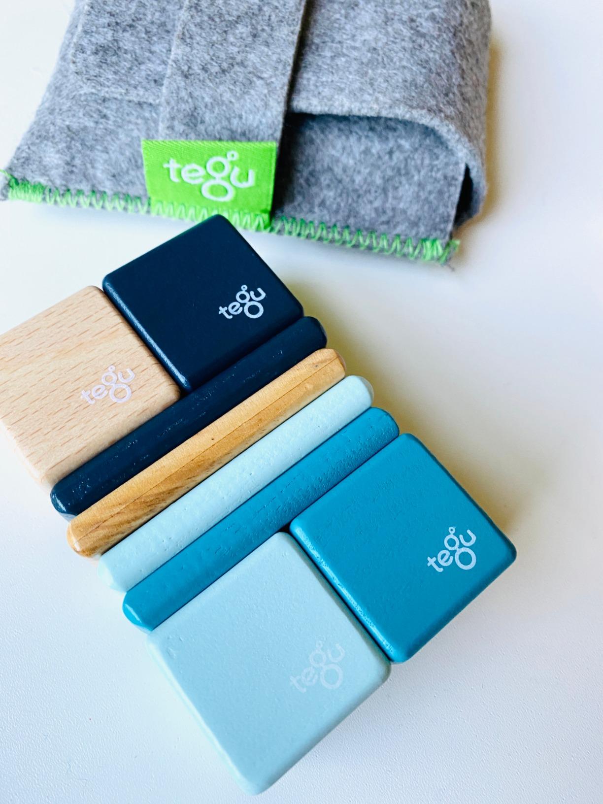 8 Piece Tegu Pocket Pouch Magnetic Wooden Block Set, Tints customer photo 2