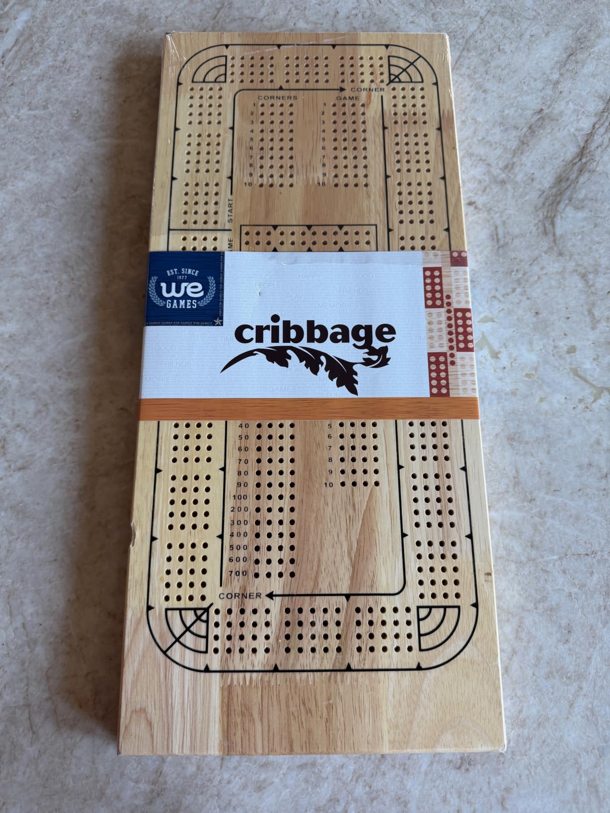 WE Games Large Wooden Cribbage Board Game Set 16.5 in, Walnut Stain Cribbage Board 4 Track, Coffee Table Décor for Adults, Gift for Families customer photo 1