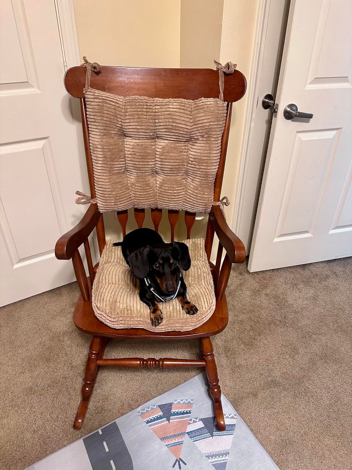 Gift Mark Rocking Chairs - Classic Wooden Rocker - Comfort Fitted Design Perfect for Living Rooms, Bedrooms, Nurserys, and More - Classic Vintage Style Chairs (White) customer photo 2