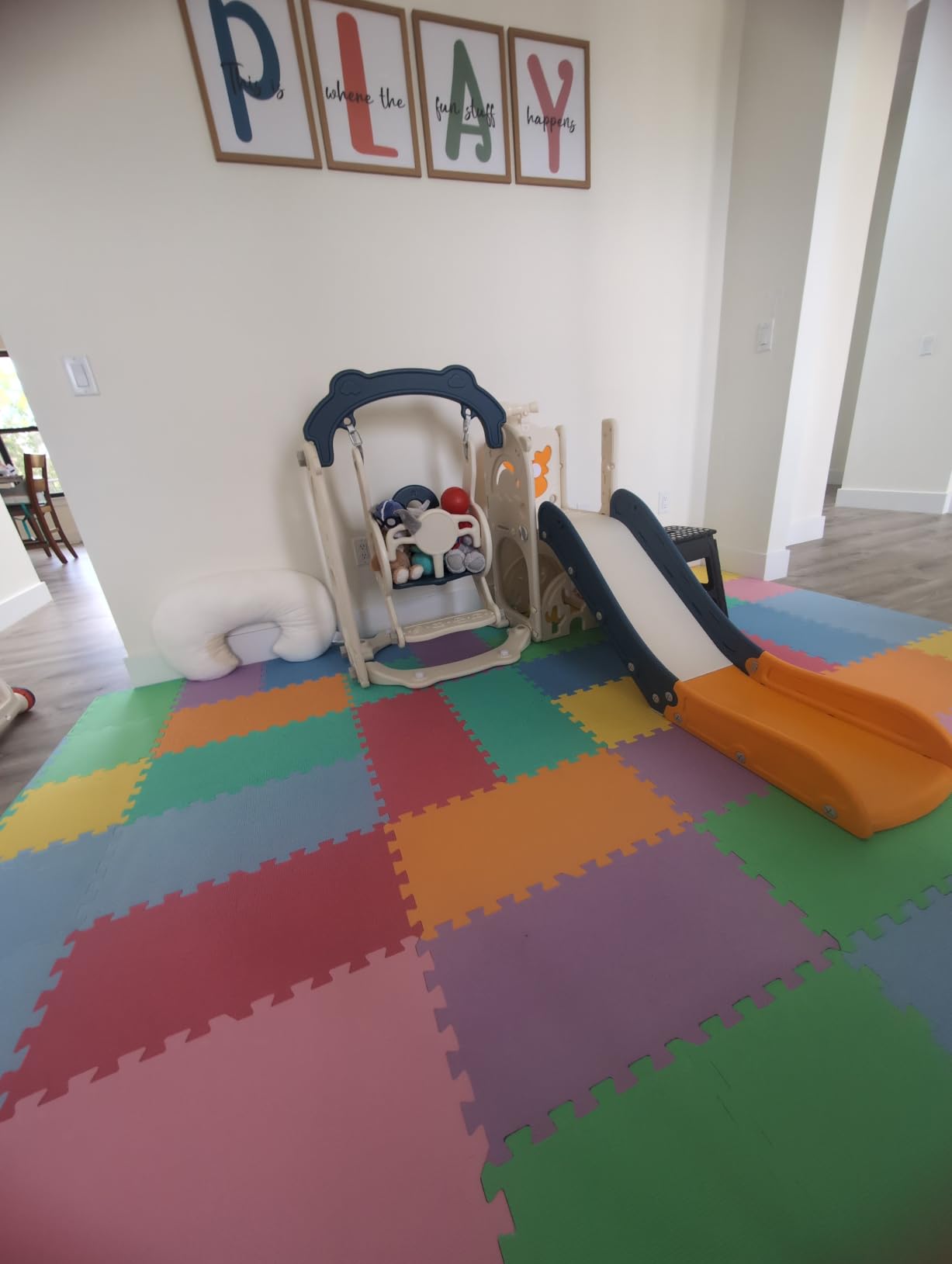 ProSource Baby Play Mat, Soft Foam Floor Tiles for Kids, Interlocking EVA Panels for Playpen Use, Crawling Development Surface, Safe Non-Toxic Toddler Flooring, 36 Tiles, Multicolor customer photo 1