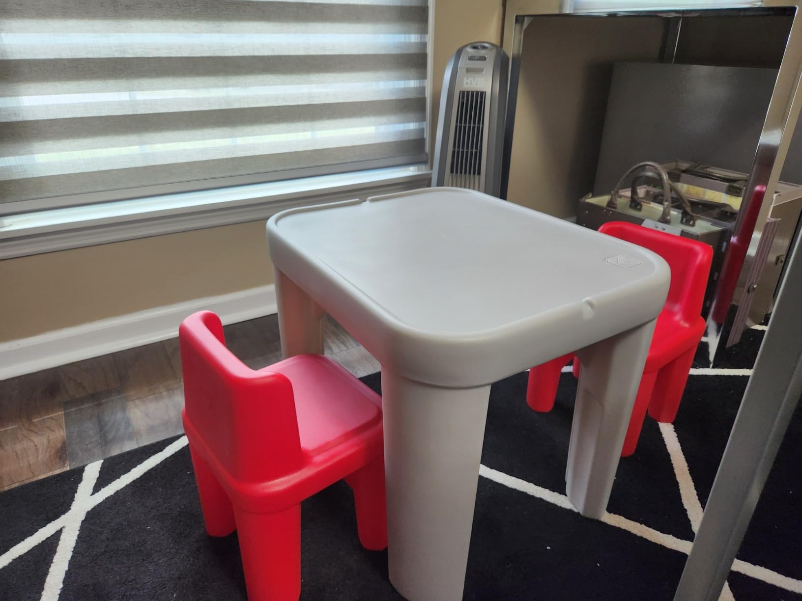 Step2 Mighty My Size Kids Table & Chair Set, Playroom Activity Table for Arts & Crafts, Made of Durable Plastic, For Toddlers 2+ Years Old, Gray & Green customer photo 1