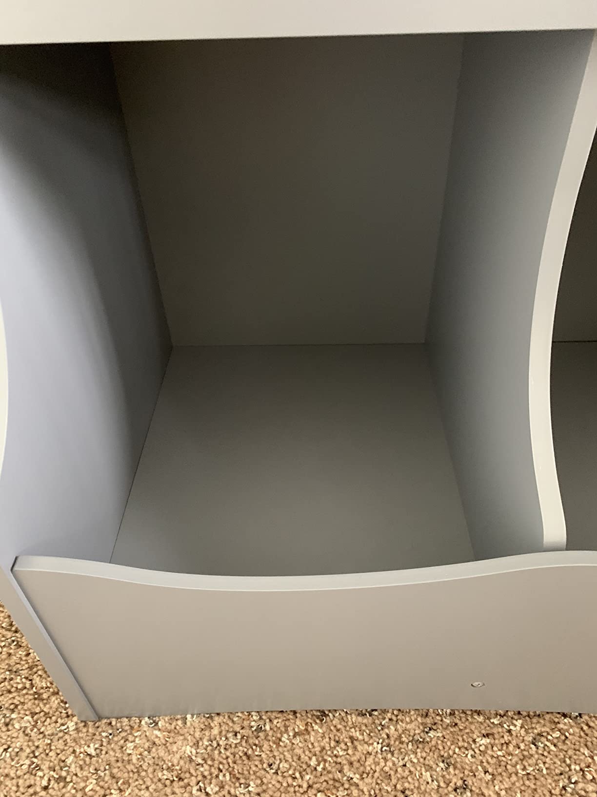 Badger Basket Multi-Bin Storage Cubby for Kids - Toy Organizer with 3 Cubbies, 2 Open Shelves, Display Top for Playroom or Bedroom - Storage Unit for Toys, Books & More - Gray customer photo 1