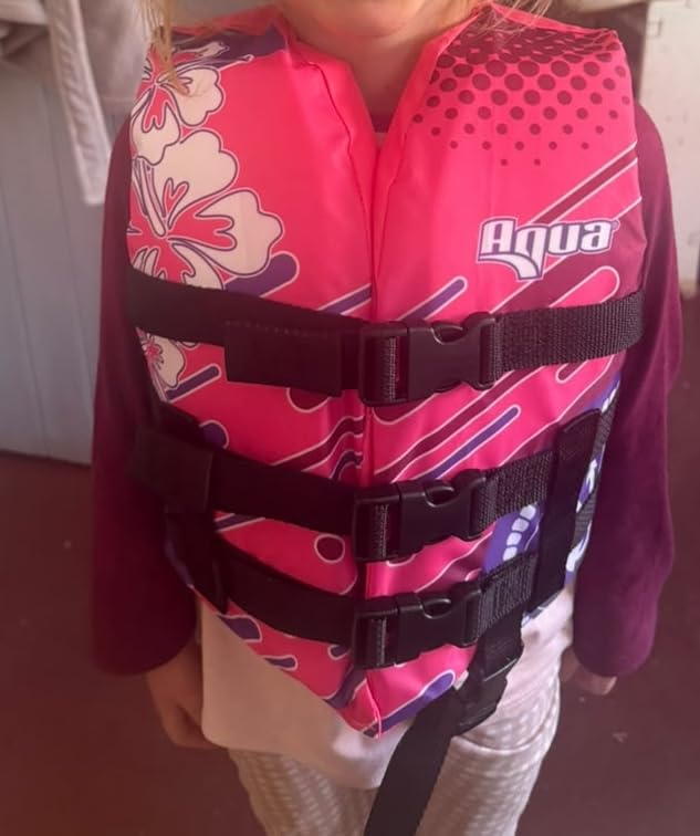 Aqua Oceans 7 Life Jacket for Kids - US Coast Guard Approved Life Vest for Infant, Child & Youth Boys and Girls, Open-Side PFD for Boating, Swimming & Water Sports customer photo 2