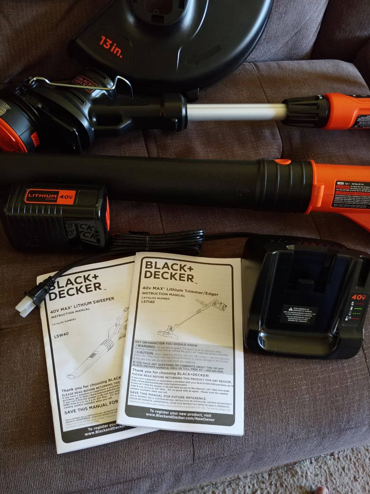 BLACK+DECKER 40V Max Cordless Sweeper & String Trimmer, Battery & Charger Included (LCC340C) customer photo 2
