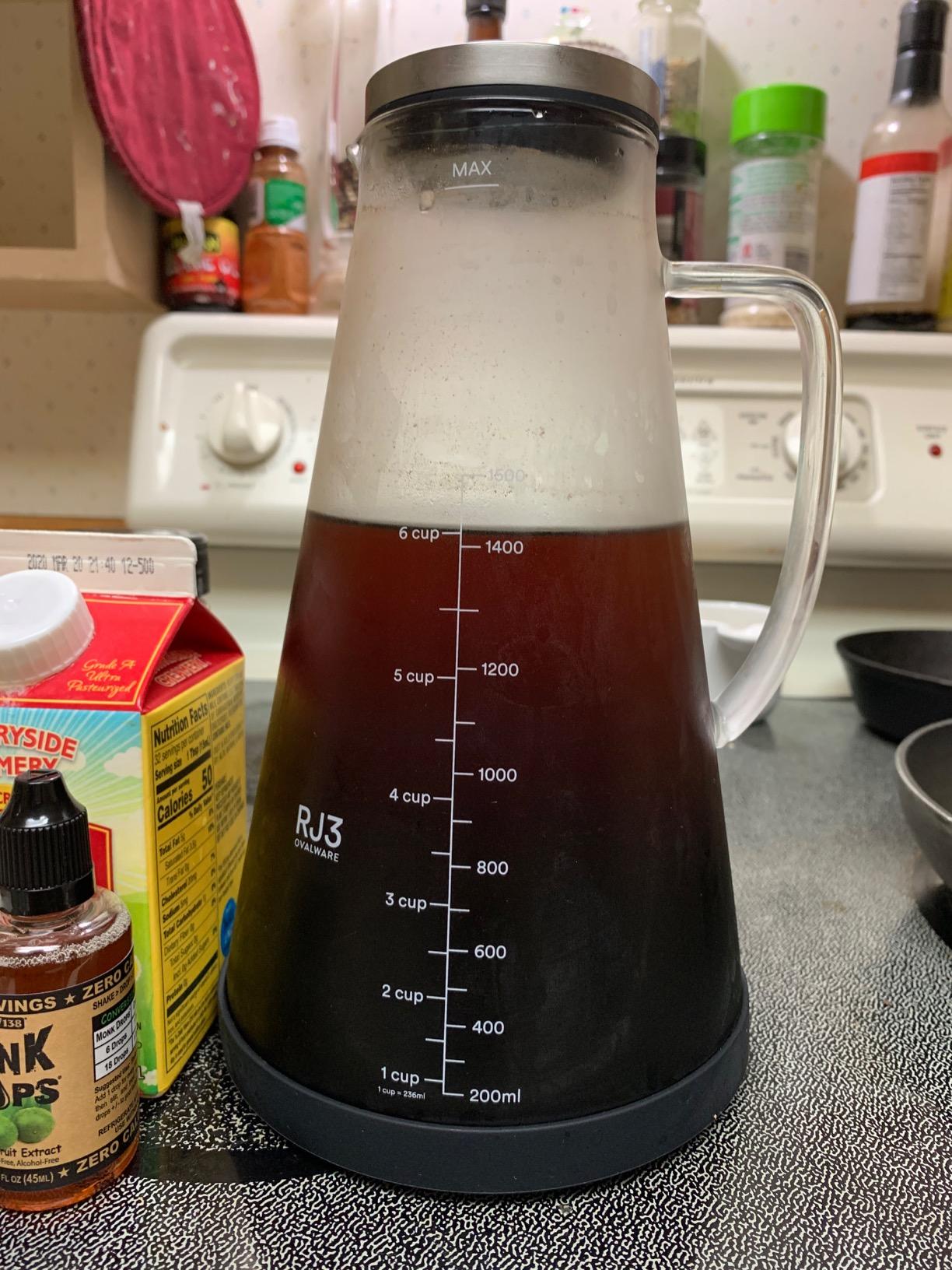 OVALWARE Airtight Cold Brew Coffee Maker with Tea Infuser & Spout 1.5L/51oz customer photo 2