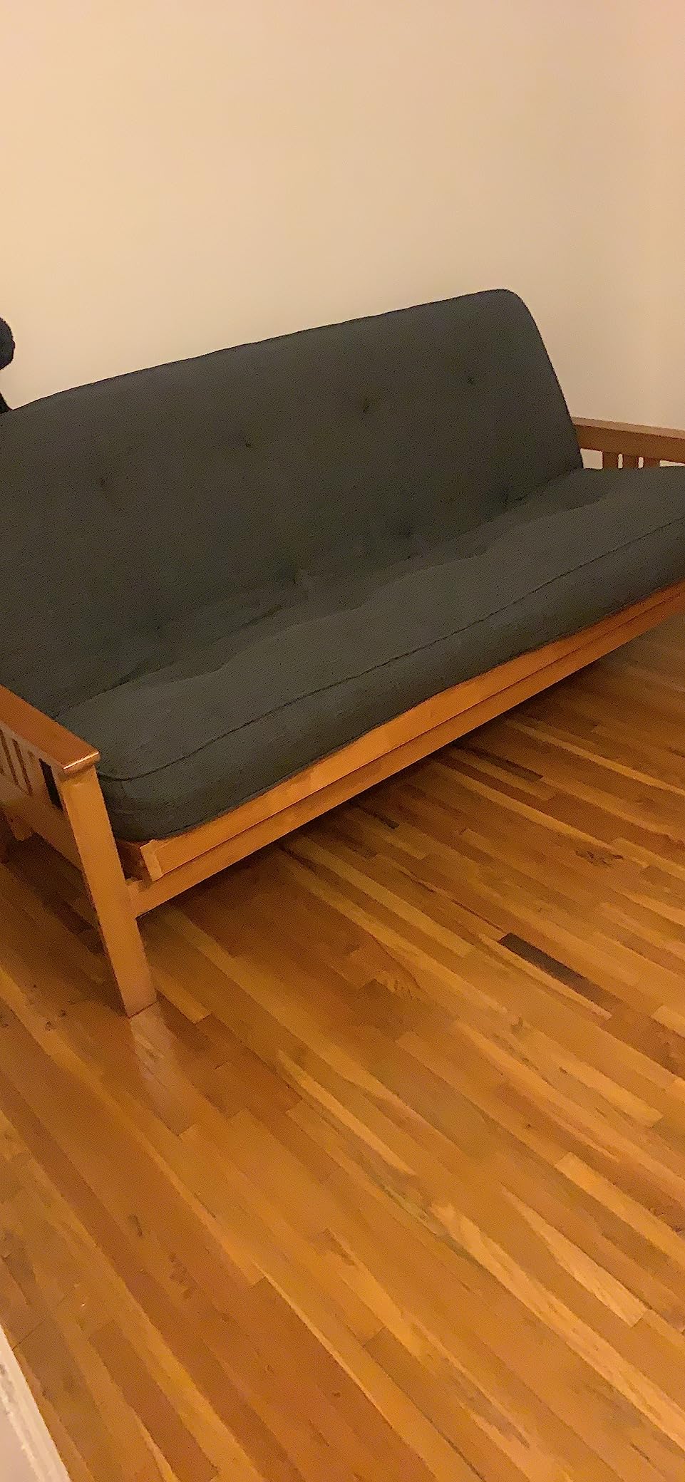 Kodiak Furniture Monterey Barbados Brown Futon Set, Full-size, No Drawers, Linen Charcoal Mattress customer photo 1