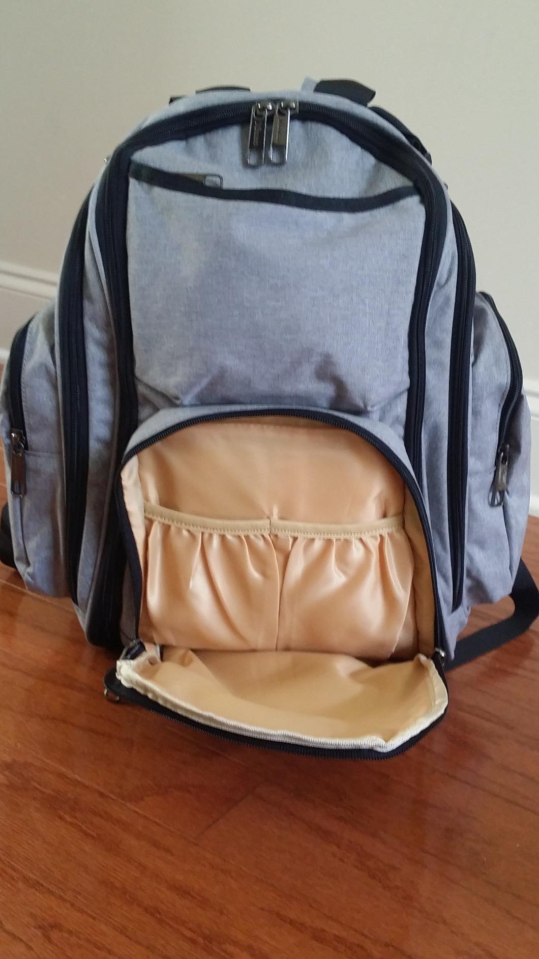 Mancro Diaper Bag Backpack, Large Multifunction Waterproof Travel Baby Bag for Dad Mom with 4 Insulated Pockets and Stroller Straps, Maternity Baby Bag for Boys Girls, Grey customer photo 2
