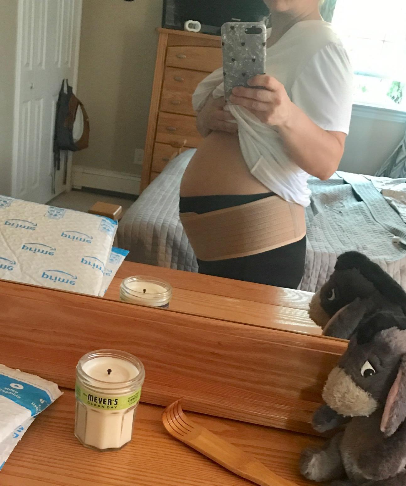 Jill & Joey Maternity Belt - Belly Band for Pregnant Women - Back Brace & Belly Support - Pregnancy Must-Have - Back Pain Relief (Beige, Medium) customer photo 2