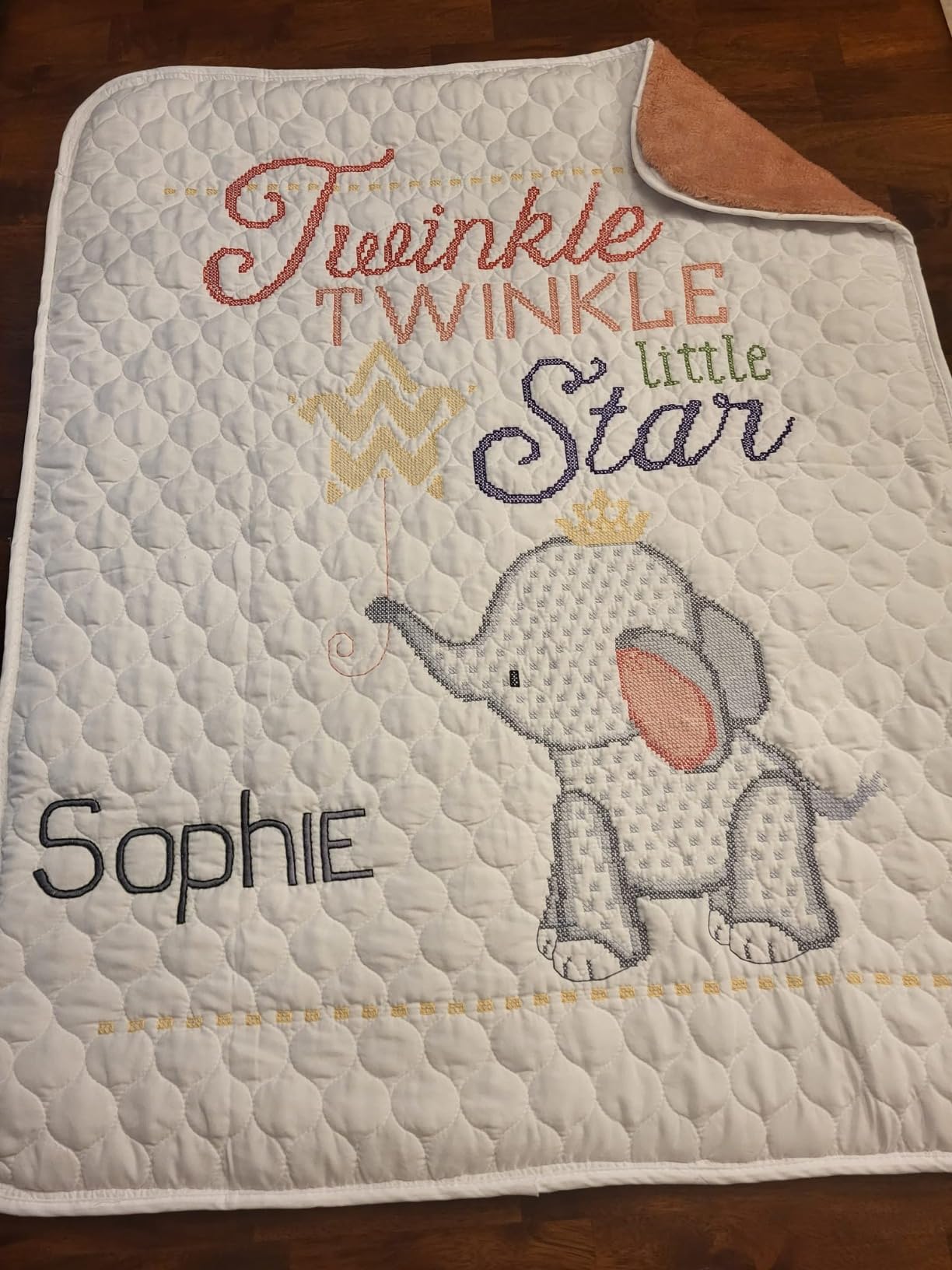 Twinkle Twinkle Little Star Stamped Cross Stitch Baby Quilt Kit customer photo 1