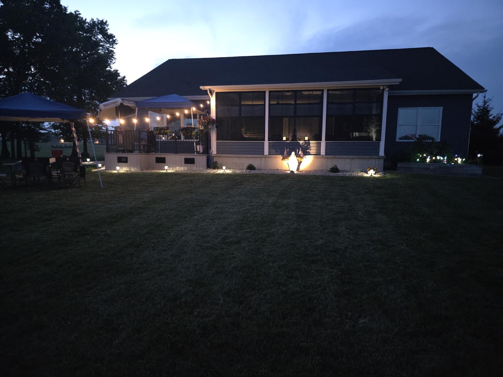 Brightech Ambience Pro Solar Powered Outdoor String Lights -27 ft Commercial Grade Waterproof Edison Patio Lights, Shatterproof LED String Lights for Outside, Porch - 12 Bulbs, 1W Soft White customer photo 2