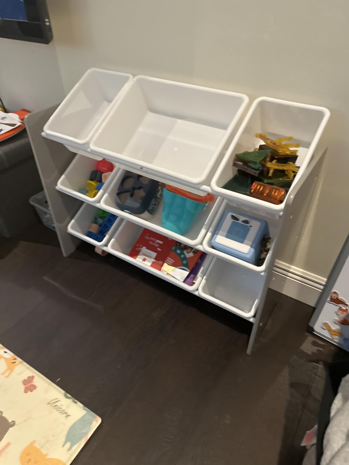 Delta Children MySize 9 Bin Plastic Toy Organizer - Greenguard Gold Certified, Grey customer photo 2